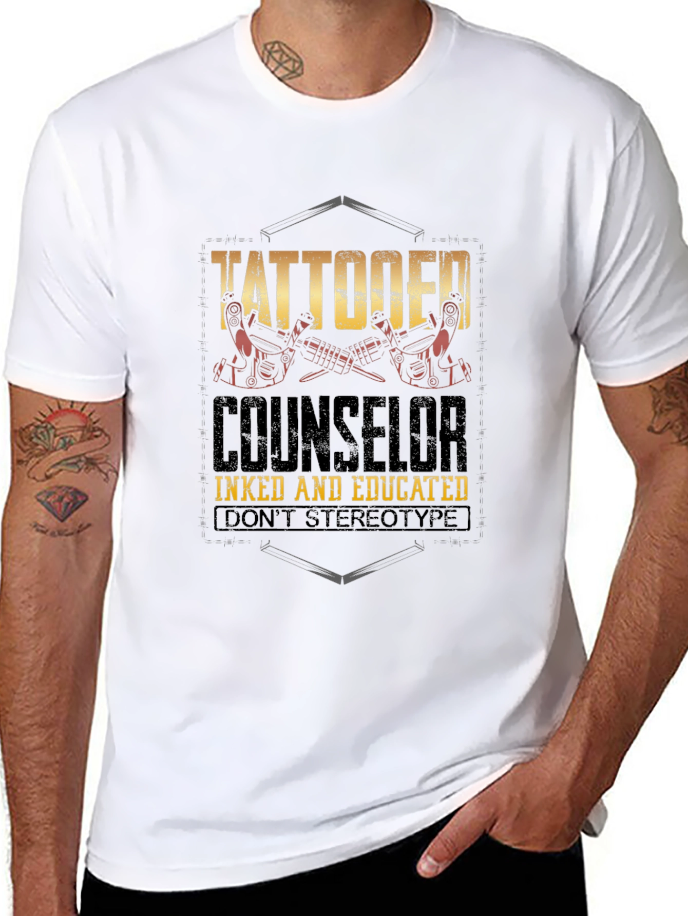 Tattooed Counselor T-Shirt - Inked & Educated Tee