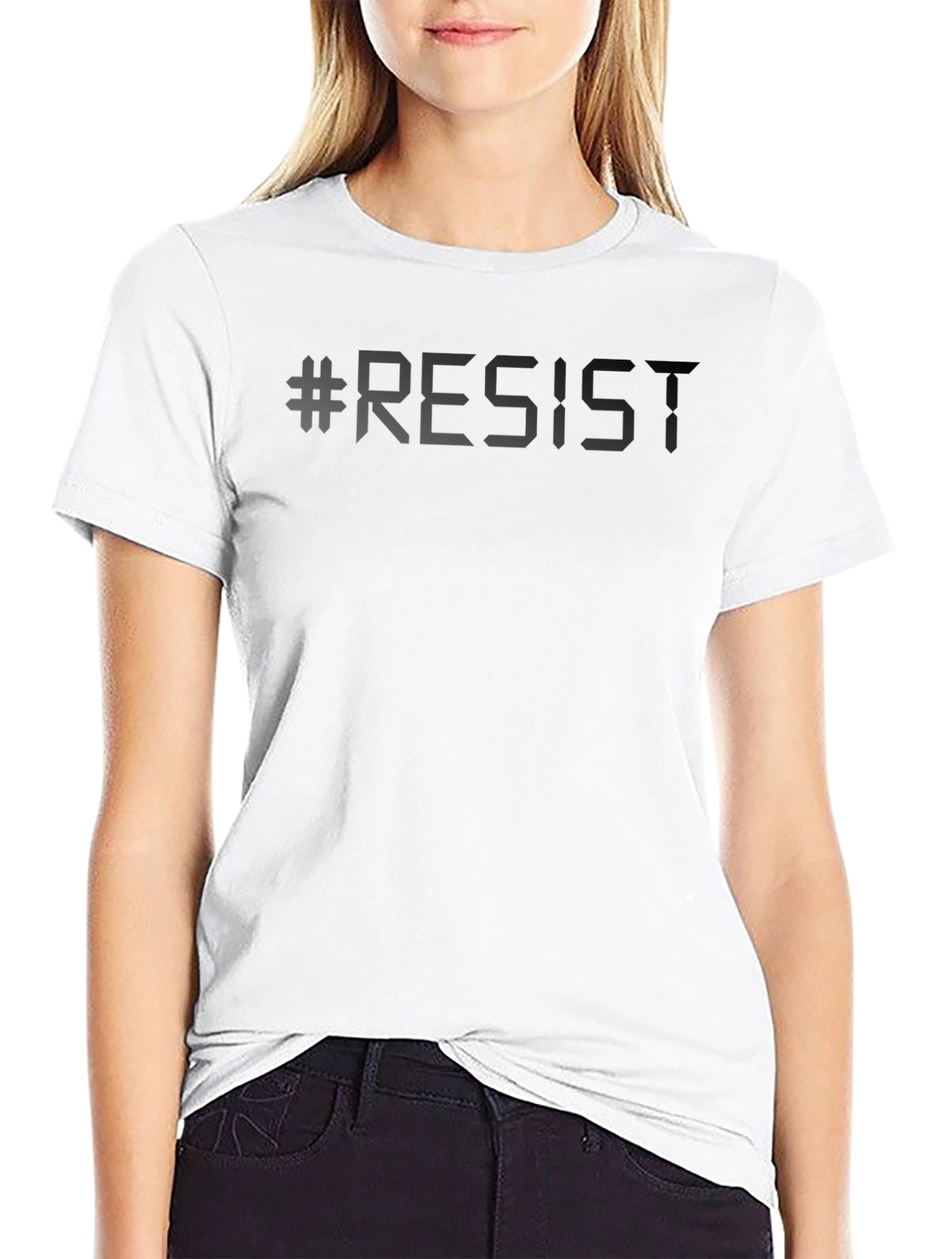#Resist Graphic T-Shirt - Black Crew Neck Tee