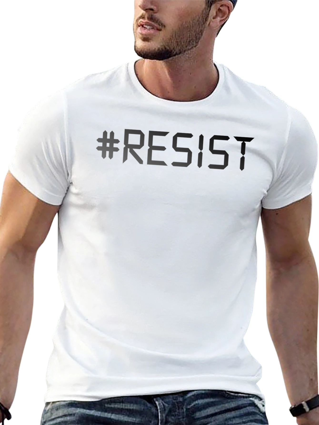 #Resist Graphic T-Shirt - Black Crew Neck Tee