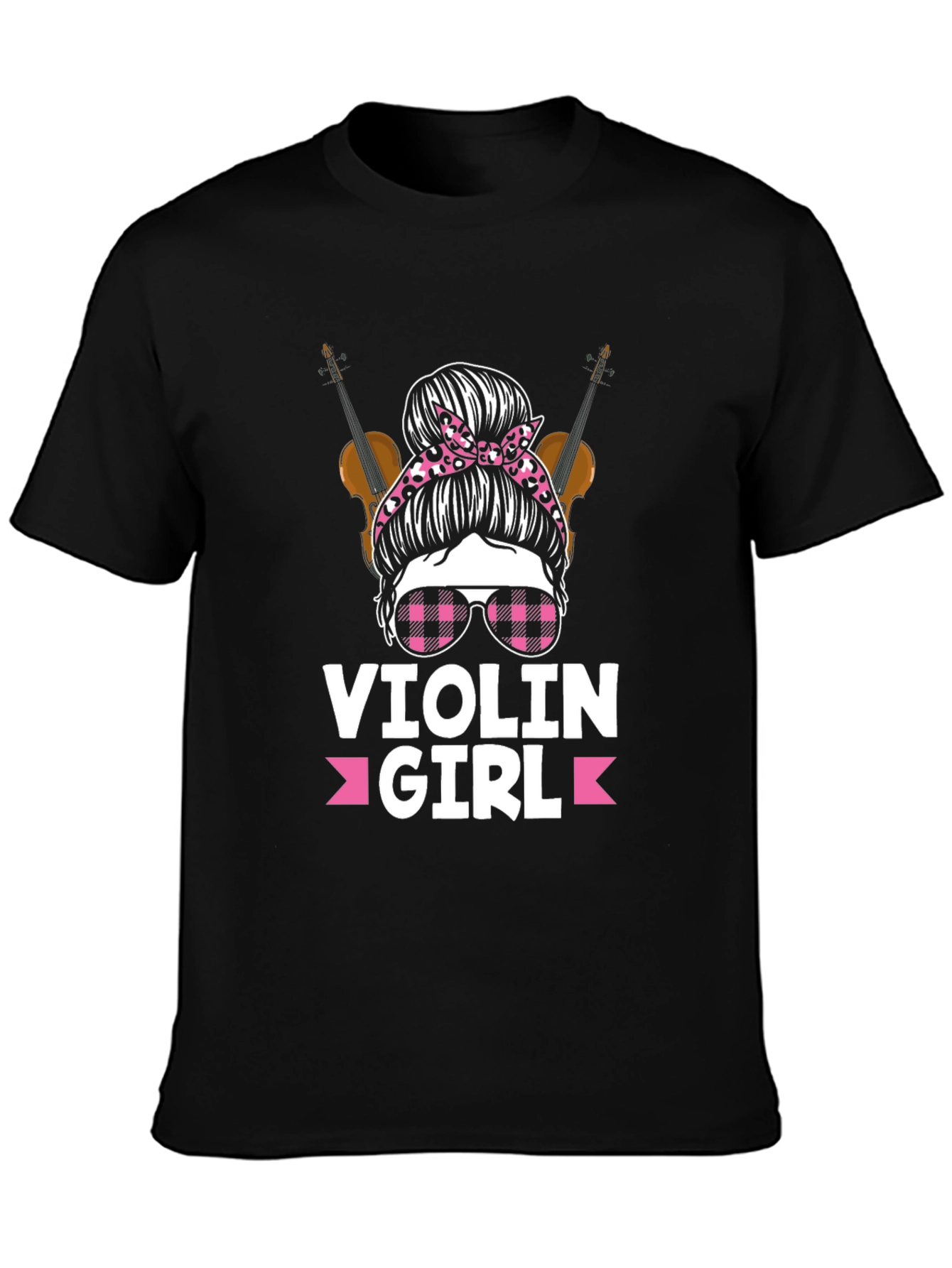 Violin Girl T-Shirt Messy Bun Violinist Tee