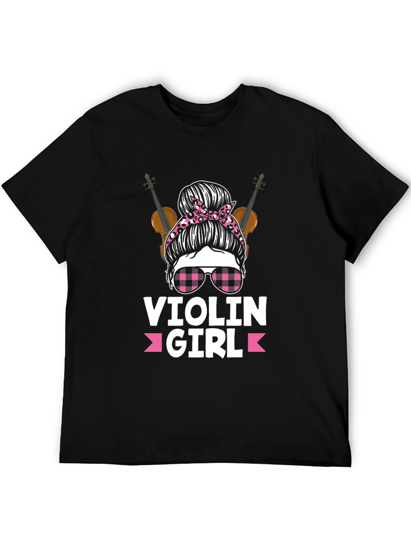 Violin Girl T-Shirt Messy Bun Violinist Tee