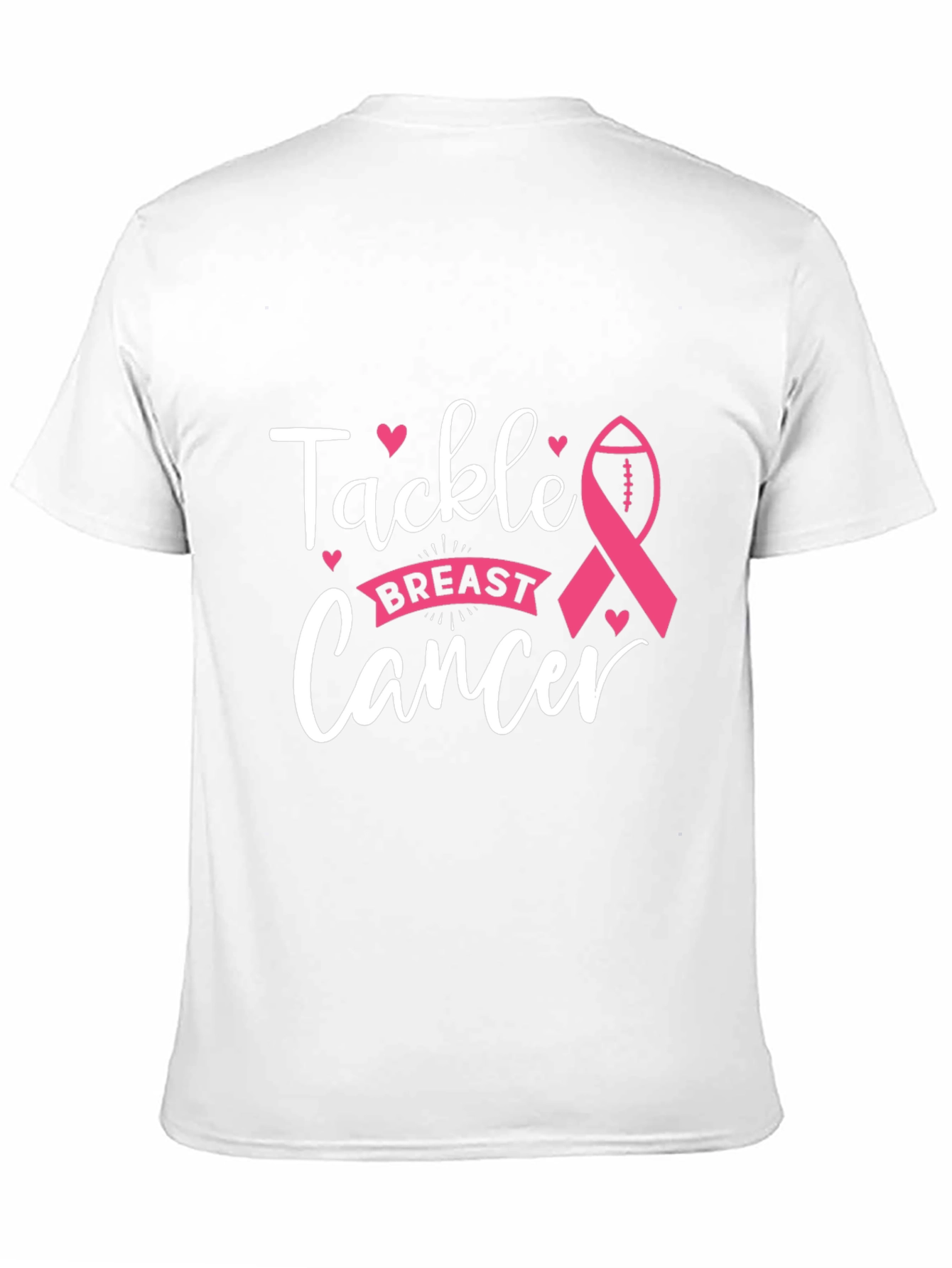 Tackle Breast Cancer T-Shirt Awareness Ribbon Football Tee