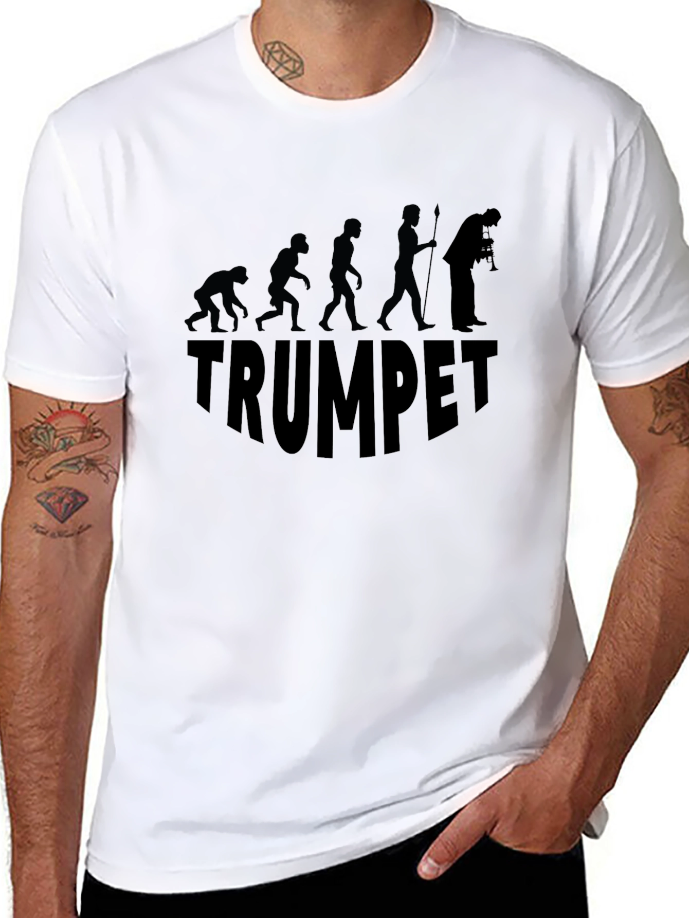 Trumpet Evolution Graphic T-Shirt - Black