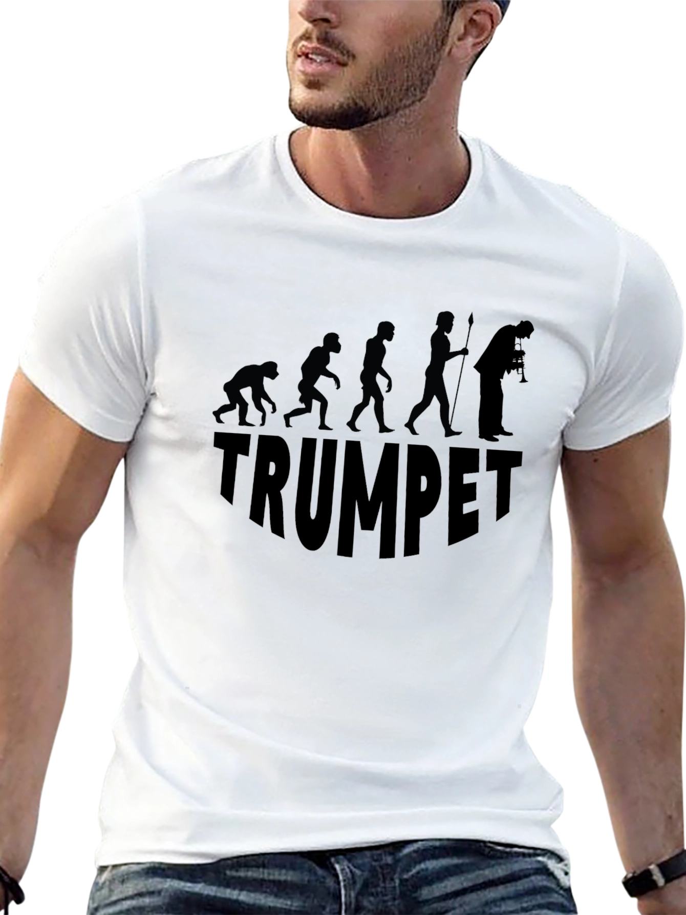 Trumpet Evolution Graphic T-Shirt - Black