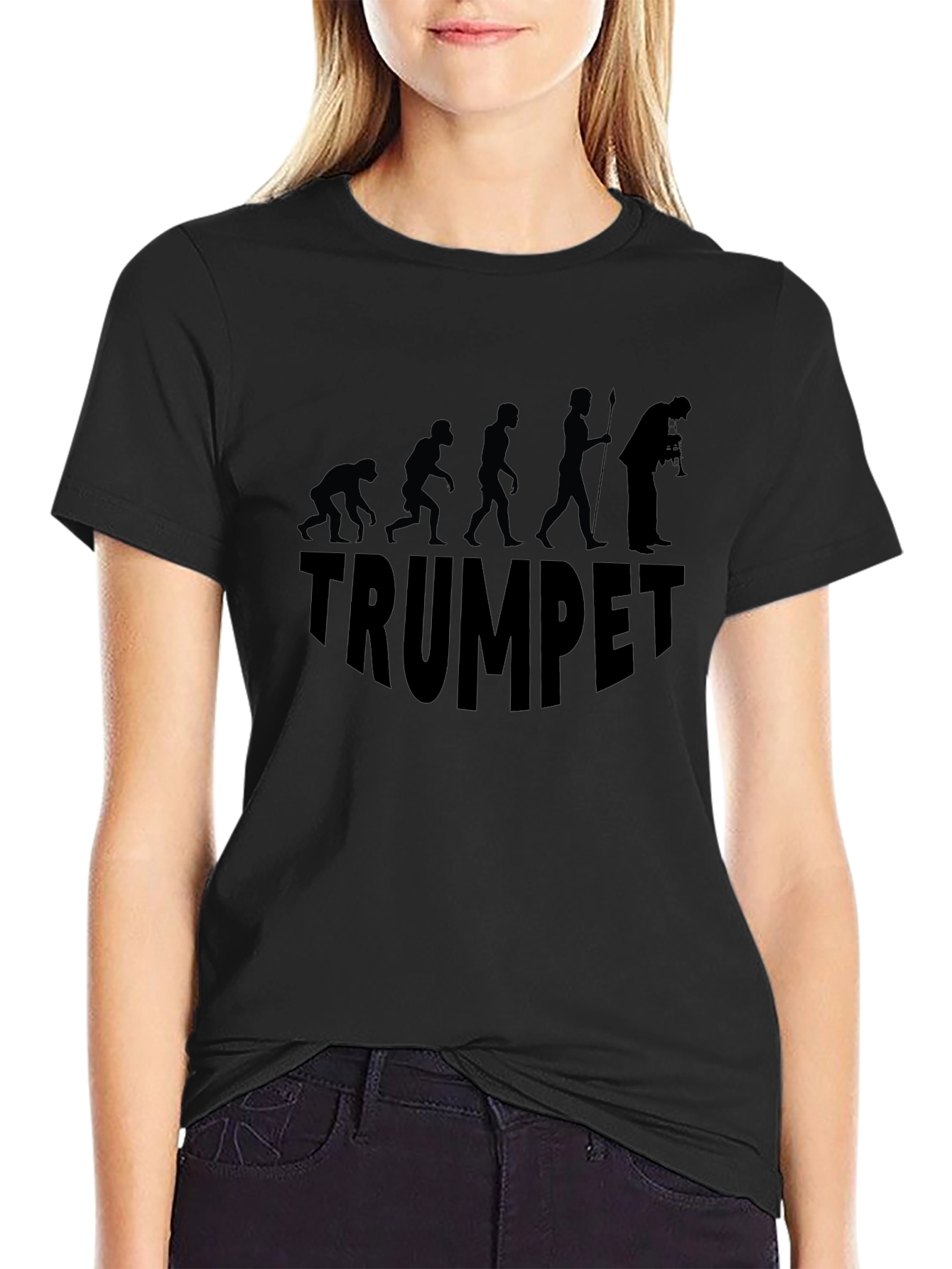 Trumpet Evolution Graphic T-Shirt - Black