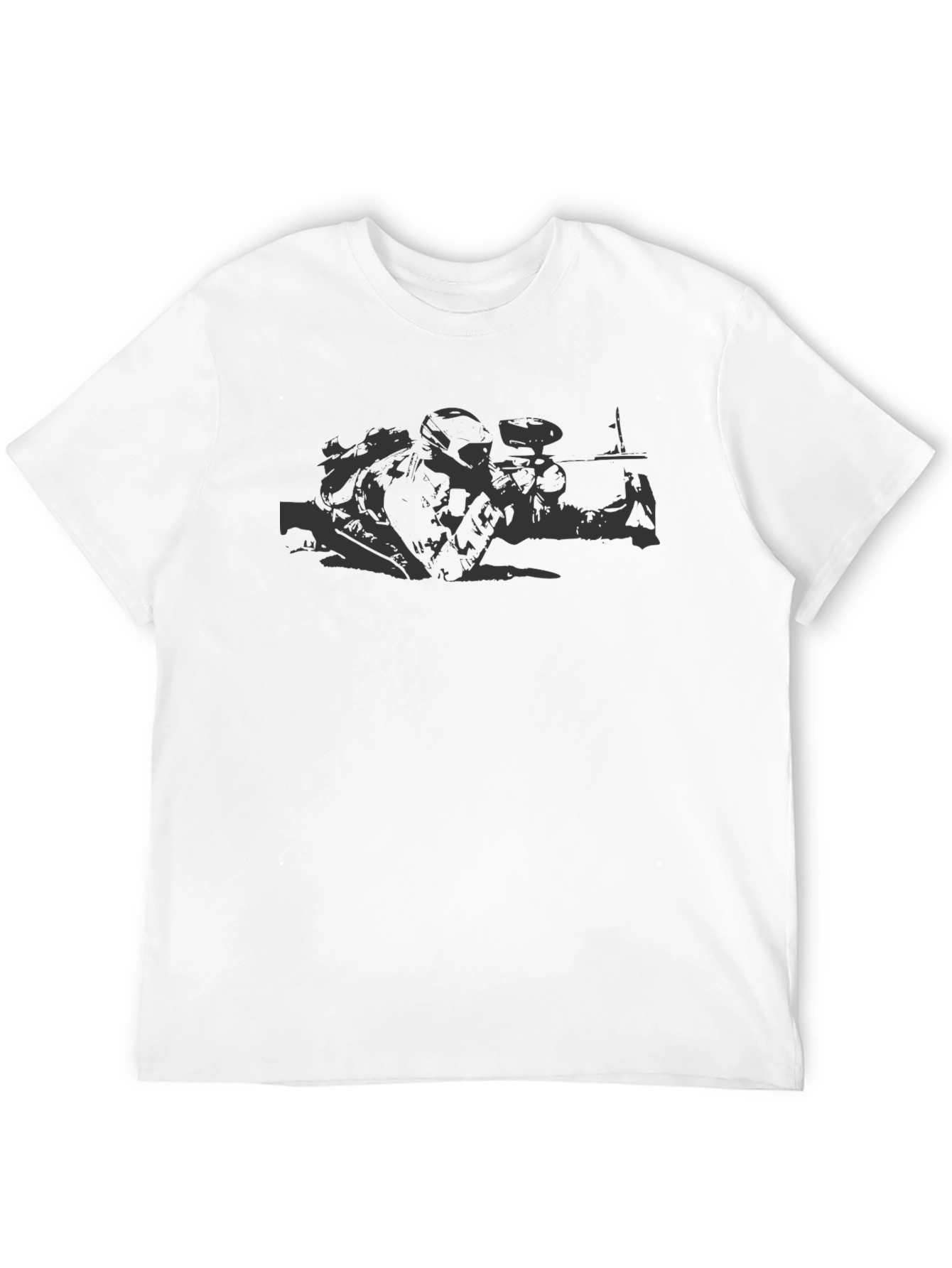 Tactical Shooter Graphic Tee - Black Cotton T-Shirt