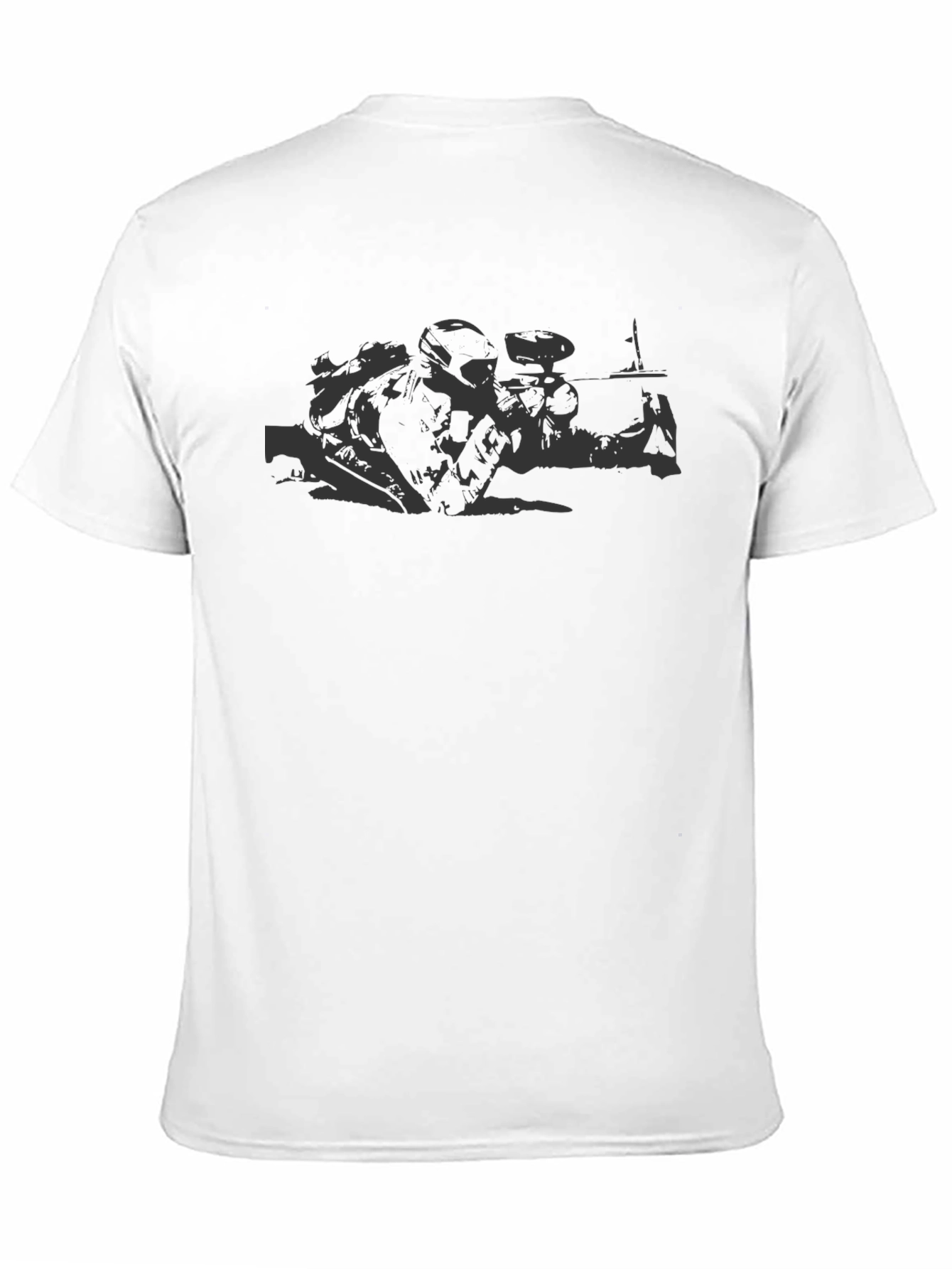Tactical Shooter Graphic Tee - Black Cotton T-Shirt