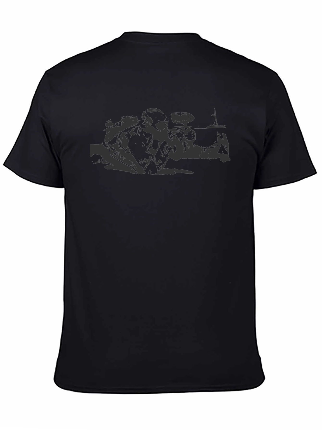 Tactical Shooter Graphic Tee - Black Cotton T-Shirt