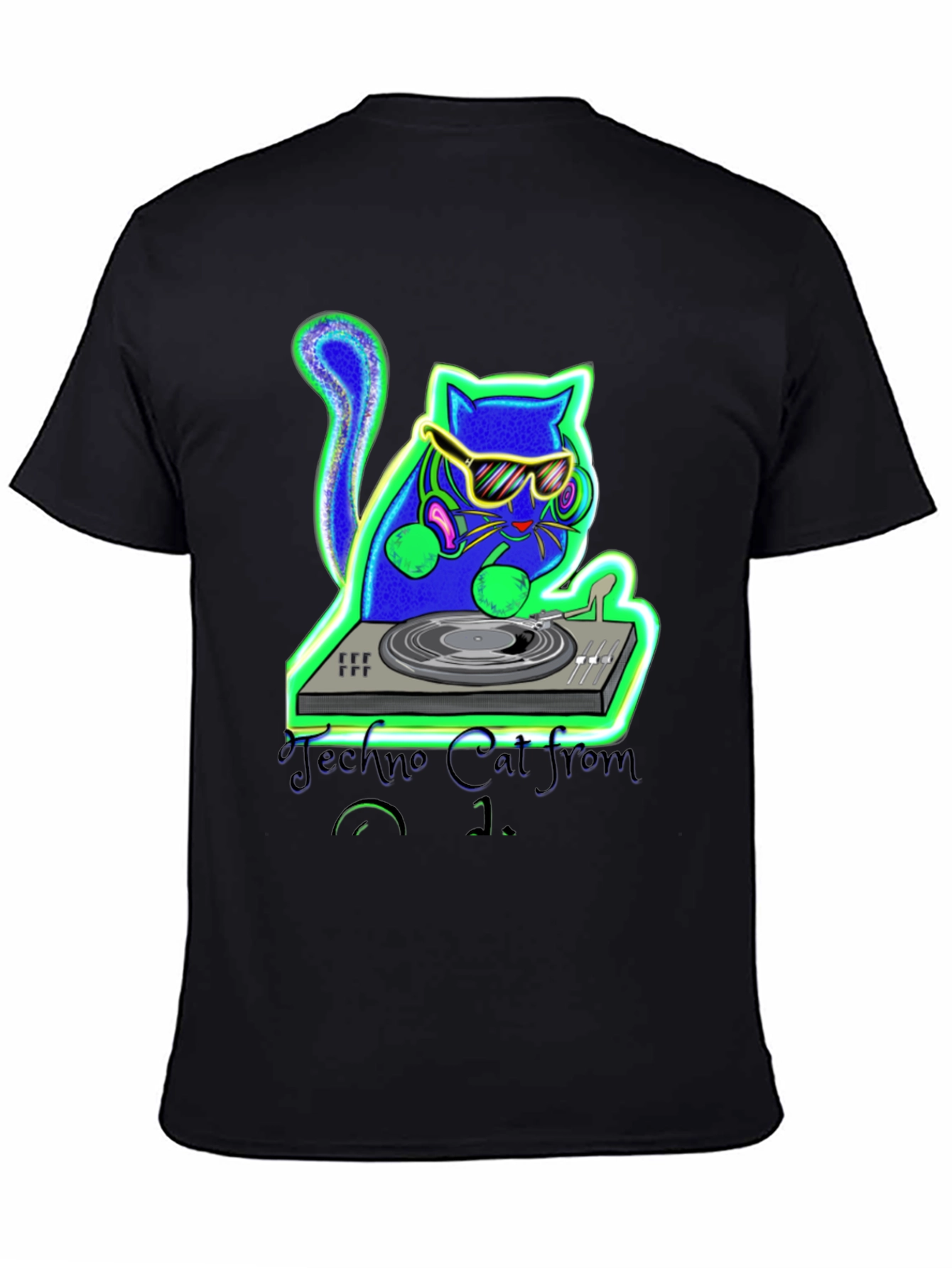 Techno Cat DJ Graphic T-Shirt