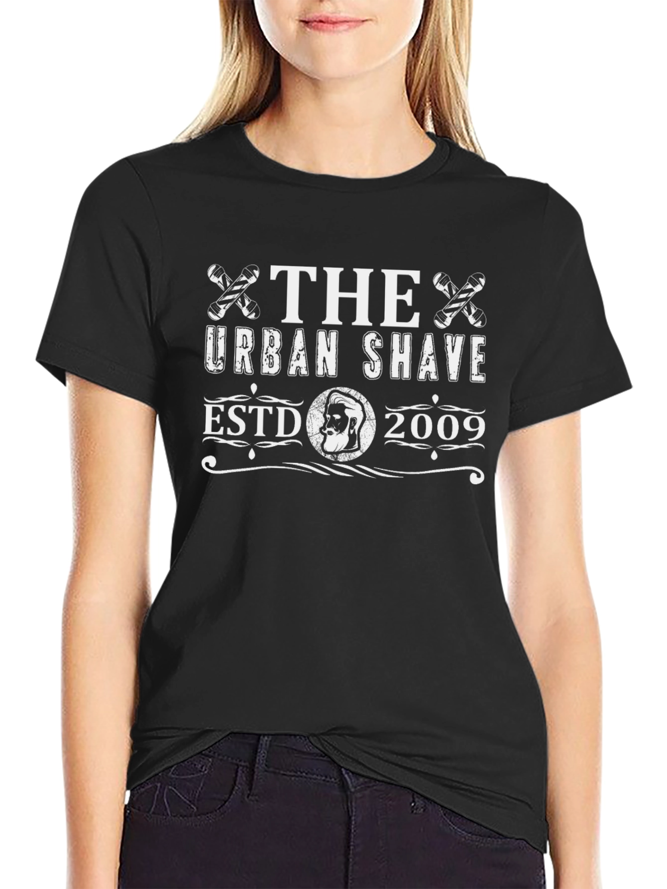 The Urban Shave Black Graphic Tee - ESTD 2009