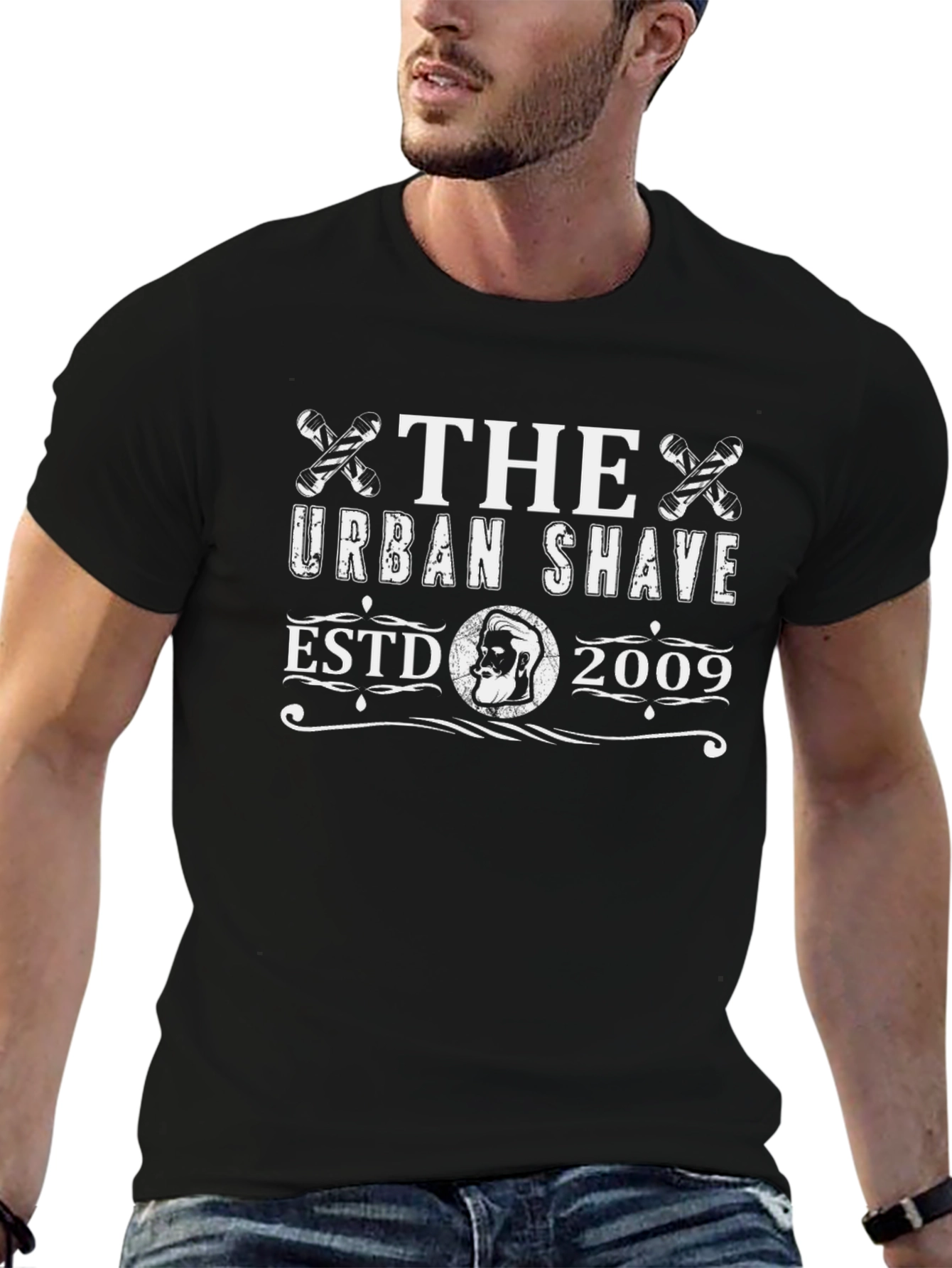 The Urban Shave Black Graphic Tee - ESTD 2009
