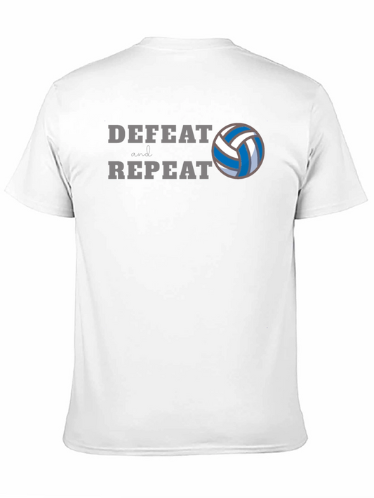 Volleyball Defeat and Repeat Black T-Shirt