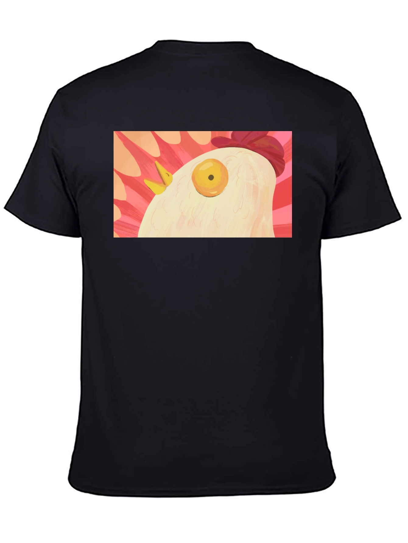 Surreal Chicken Graphic Tee - Black Crew Neck