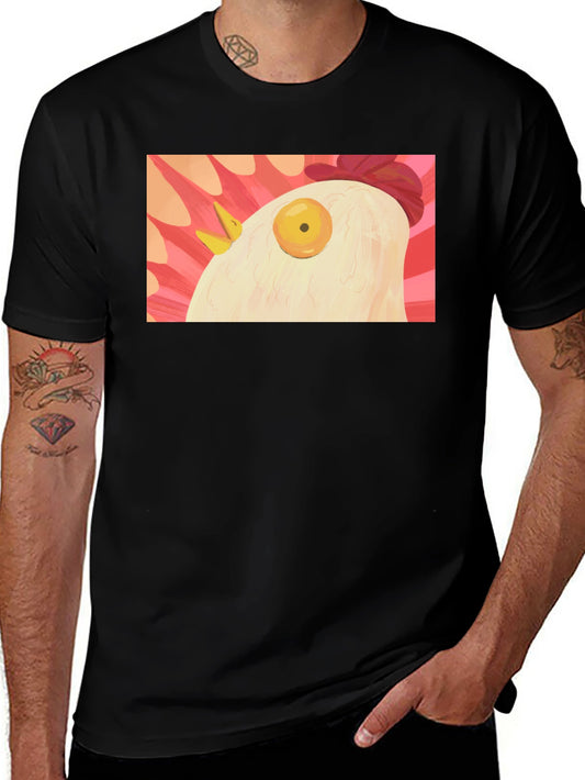 Surreal Chicken Graphic Tee - Black Crew Neck