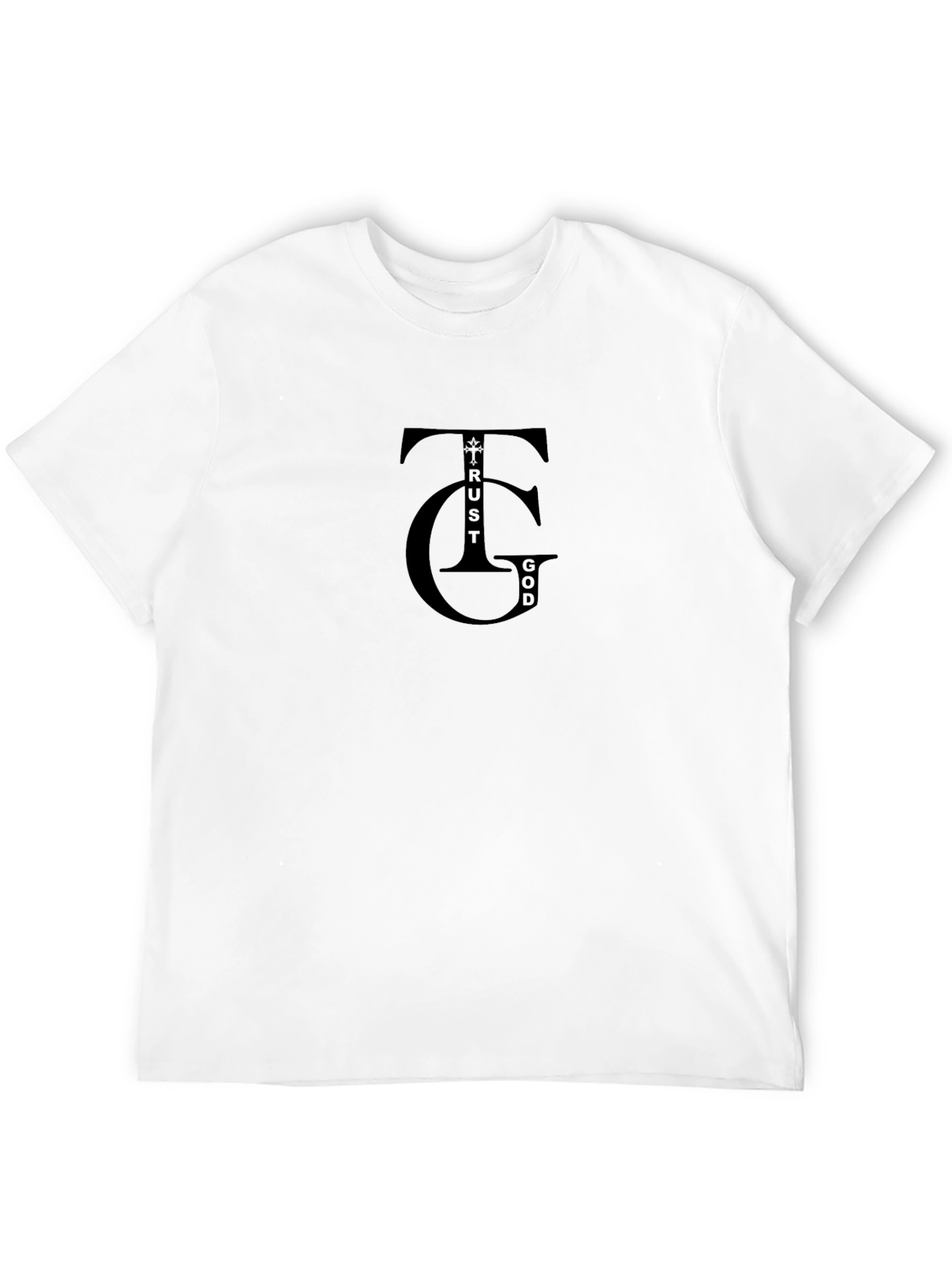 Trust God Graphic Print Black Tee