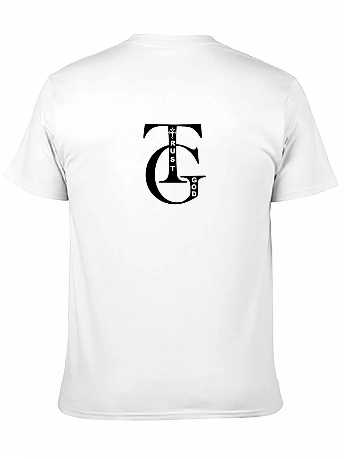 Trust God Graphic Print Black Tee