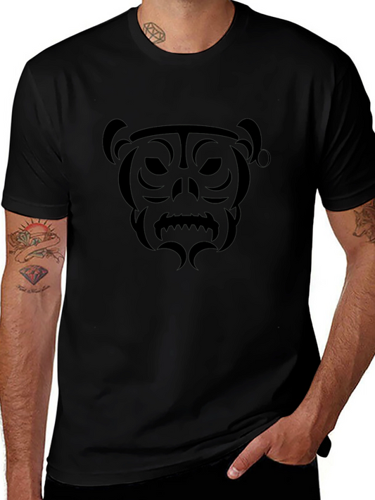 Tribal Bear Graphic Black T-Shirt