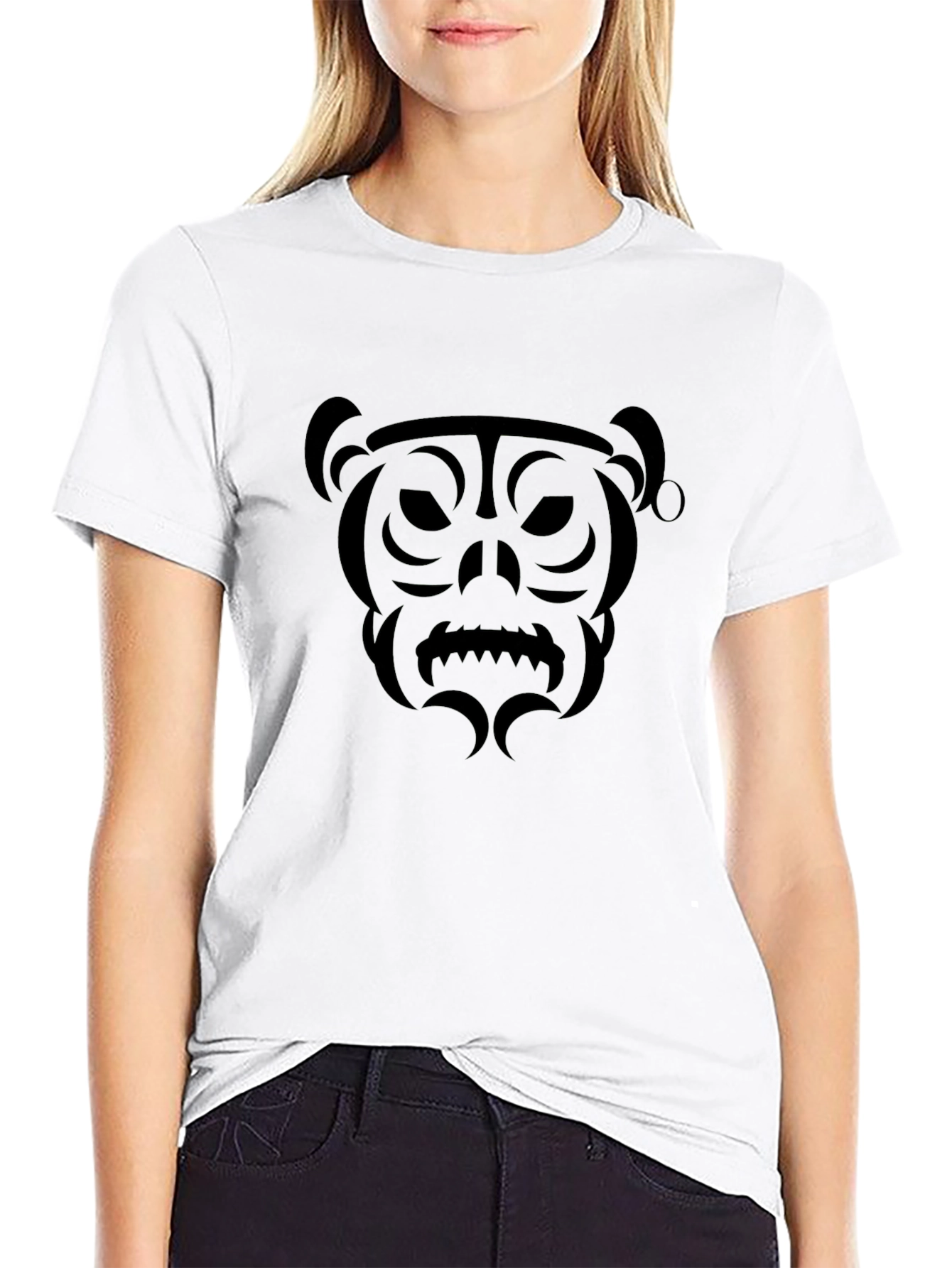Tribal Bear Graphic Black T-Shirt