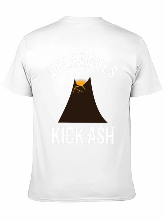 Volcanoes Kick Ash Graphic T-Shirt - Black