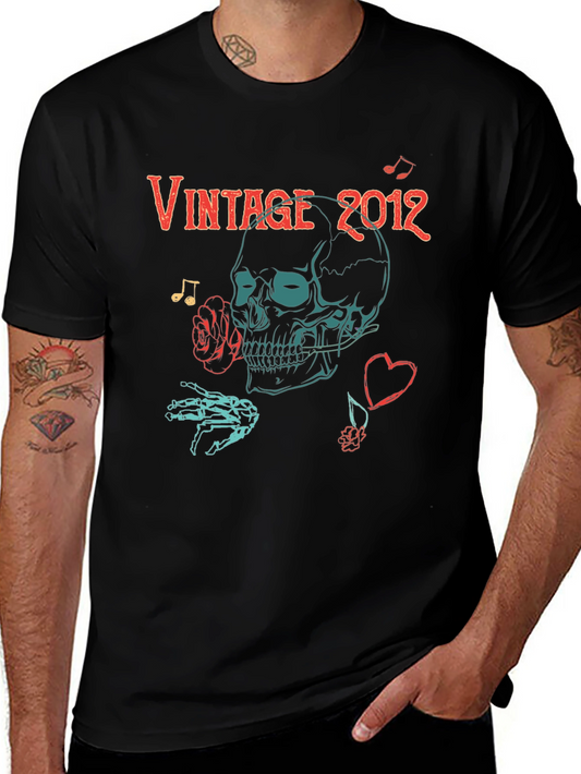 Vintage 2012 Skull Graphic T-Shirt