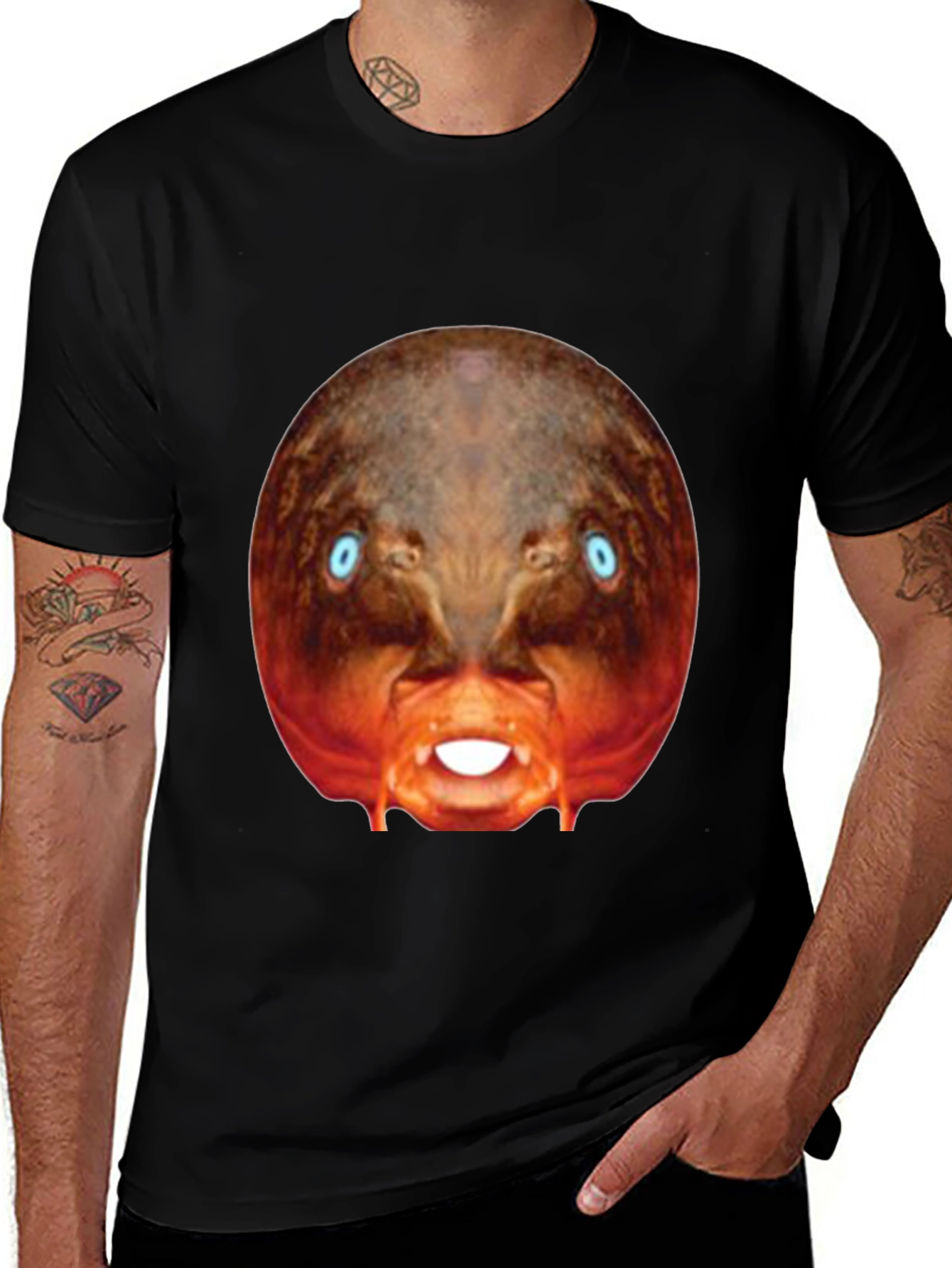 Surreal Creature Graphic Black T-Shirt