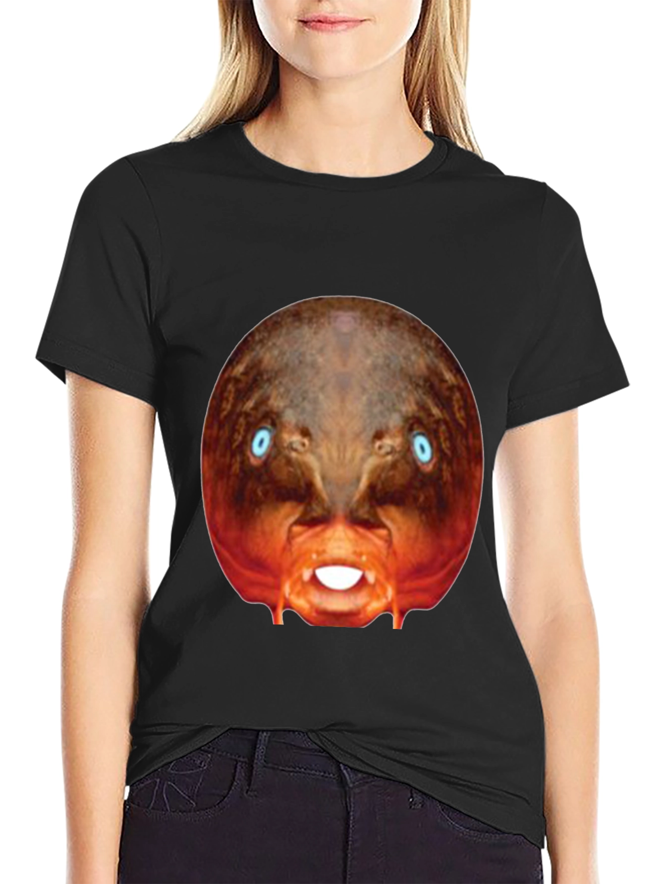 Surreal Creature Graphic Black T-Shirt