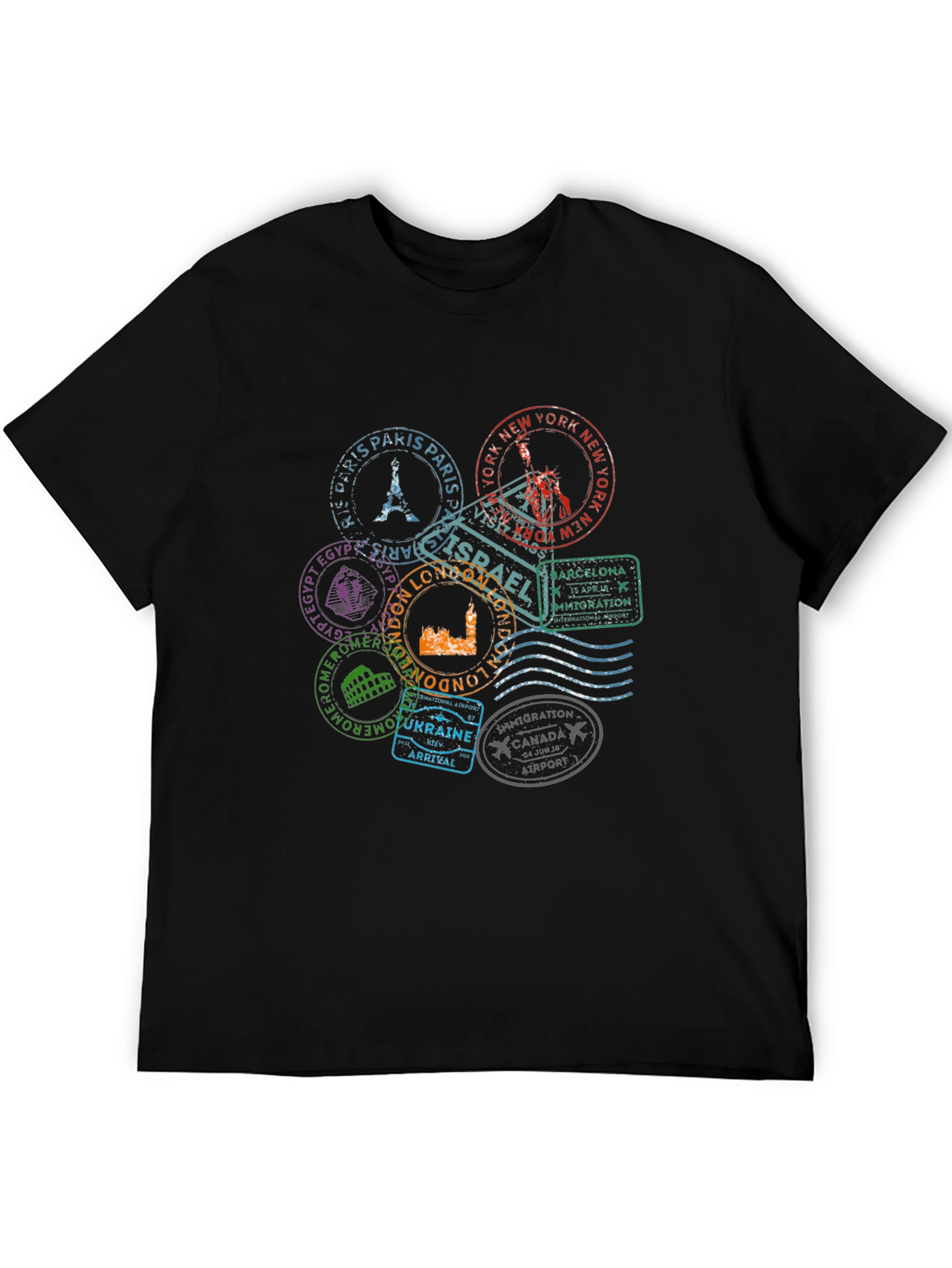 Travel Stamps Graphic T-Shirt