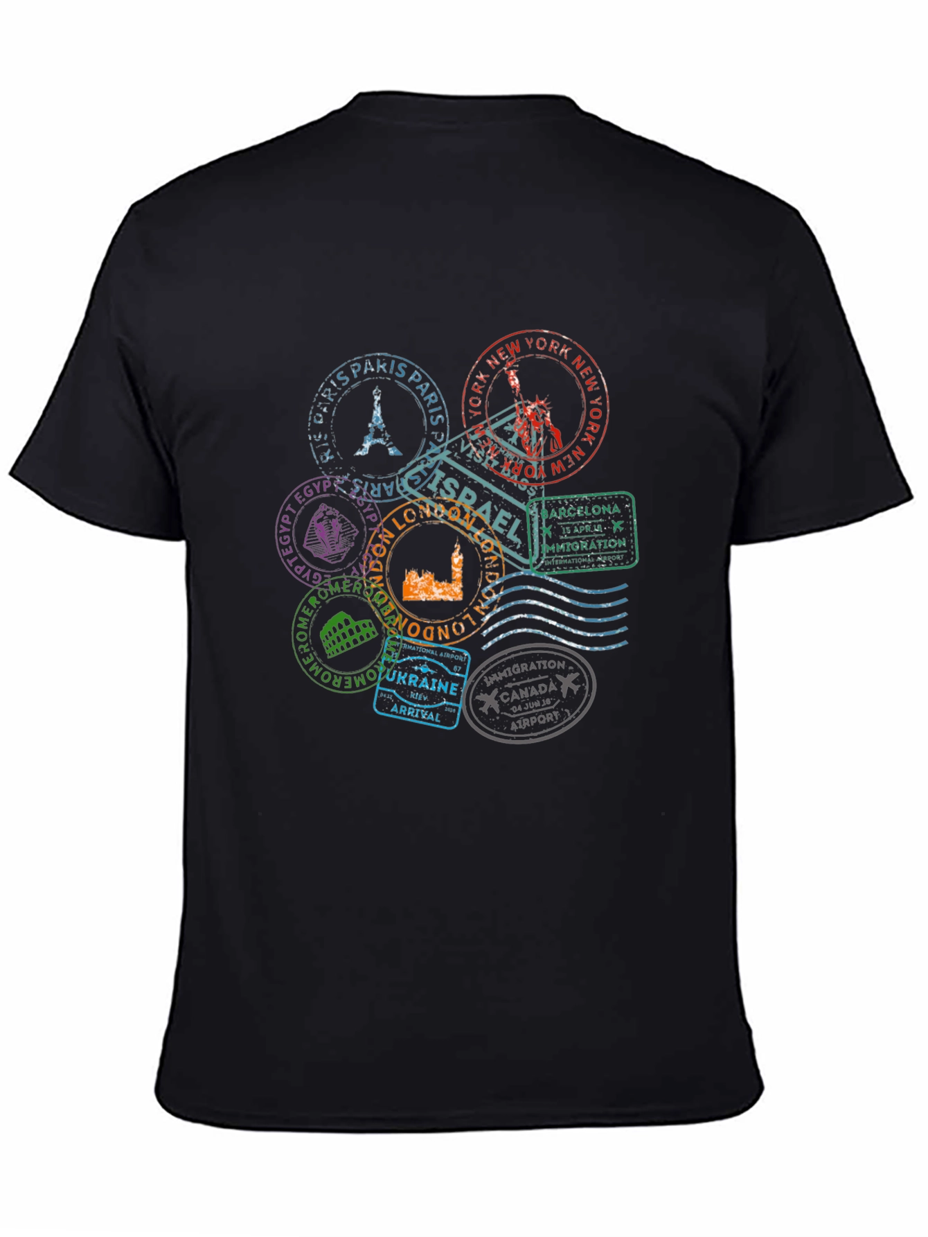 Travel Stamps Graphic T-Shirt