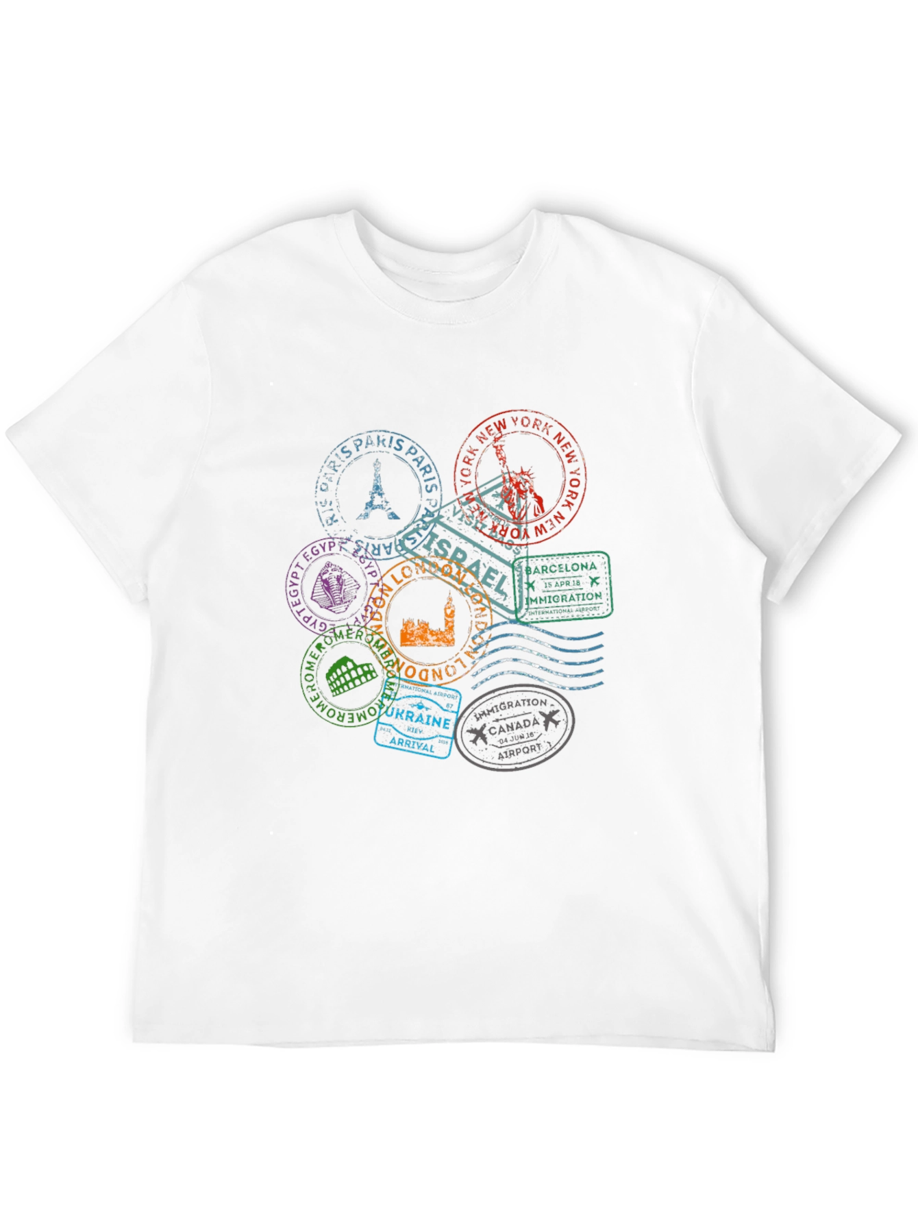 Travel Stamps Graphic T-Shirt