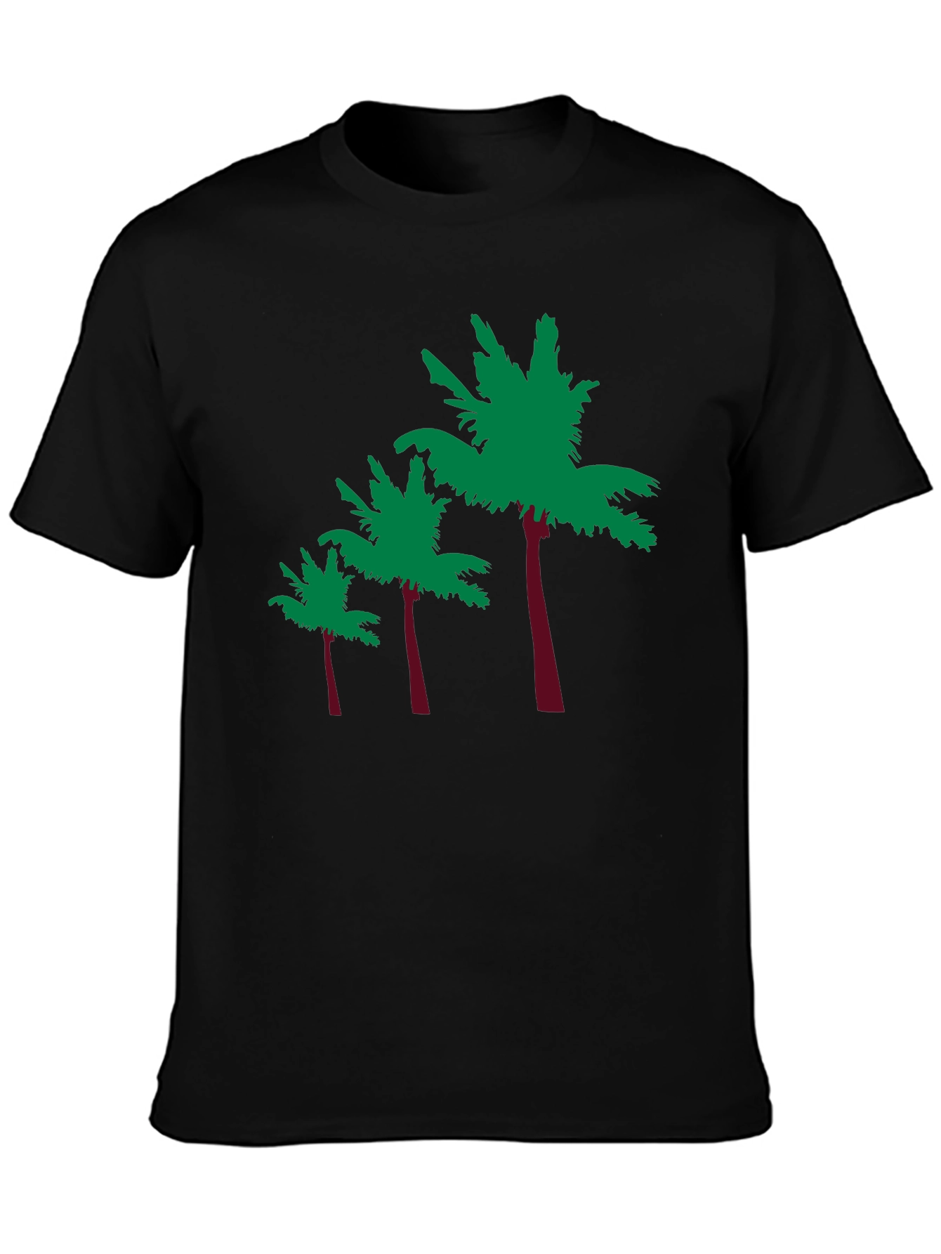 Tropical Palm Tree Graphic Tee - Black