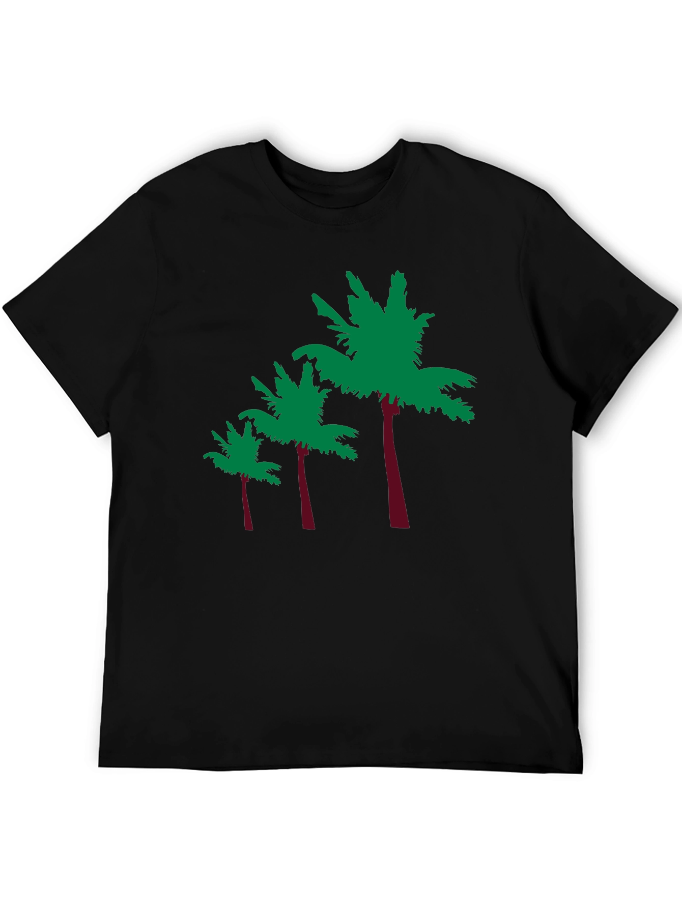 Tropical Palm Tree Graphic Tee - Black