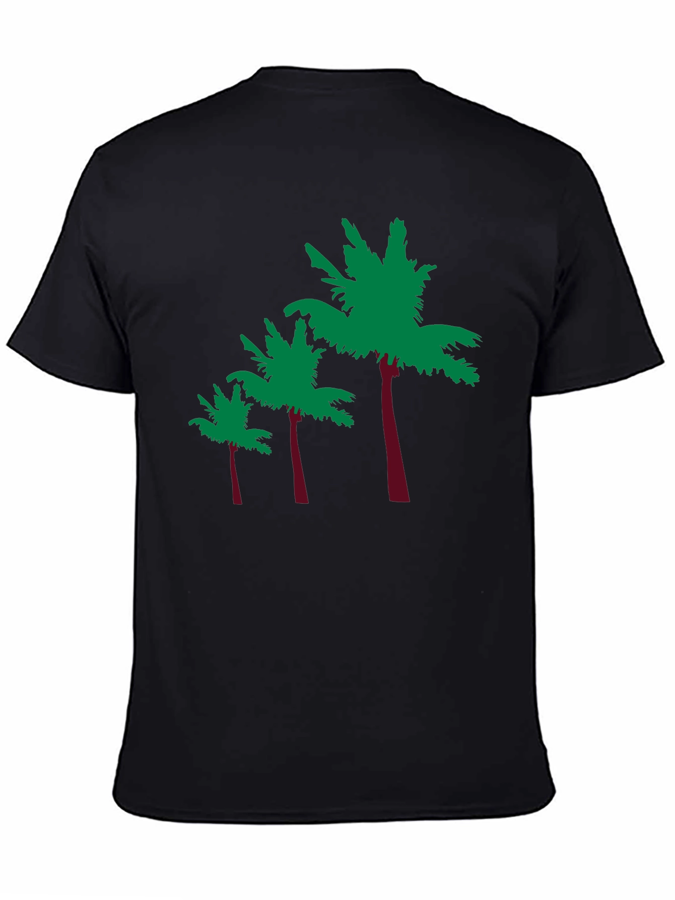 Tropical Palm Tree Graphic Tee - Black
