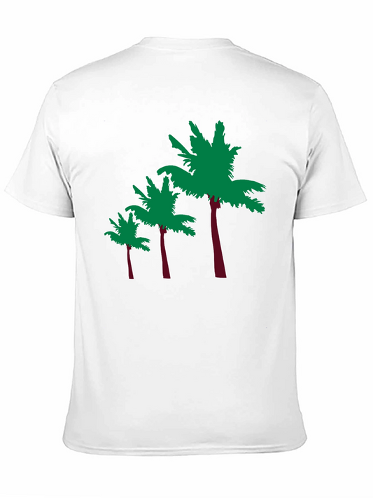 Tropical Palm Tree Graphic Tee - Black