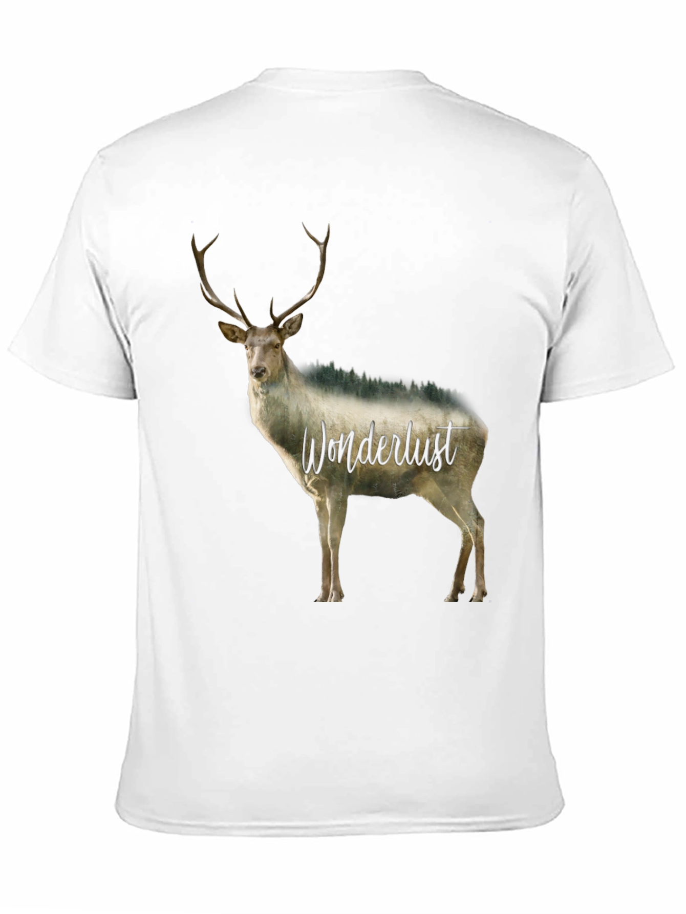 Wanderlust Deer Graphic Tee - Black Crew Neck