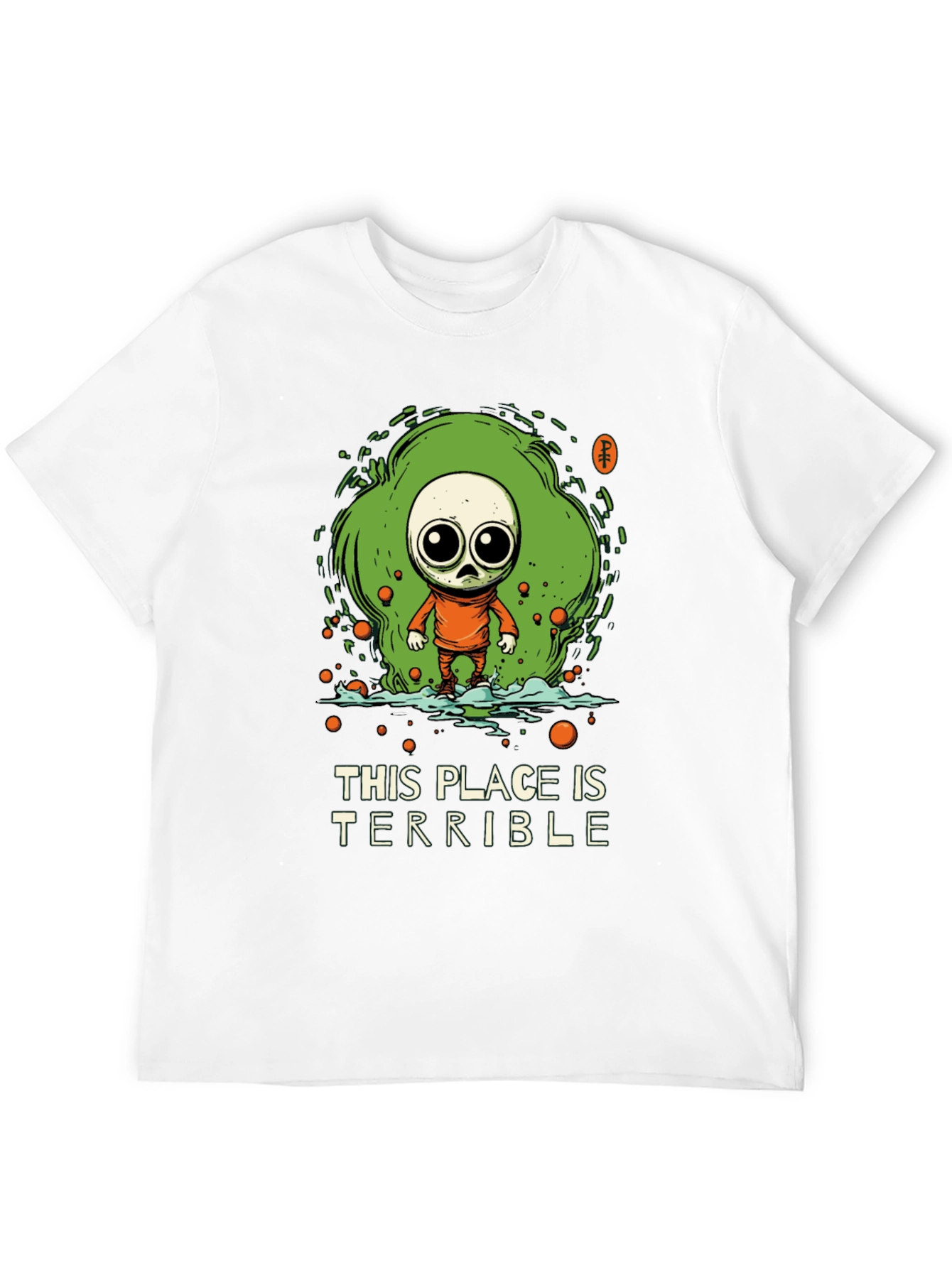 Terrible Place Graphic Tee - Trendy Alien Design