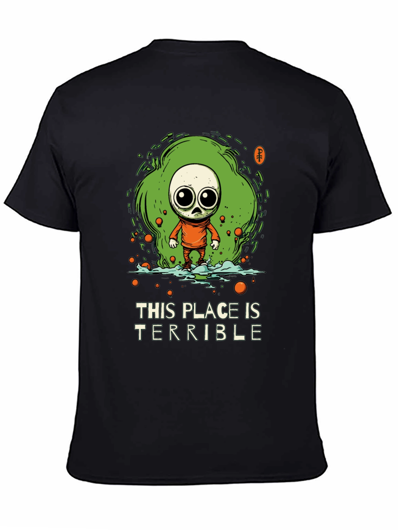 Terrible Place Graphic Tee - Trendy Alien Design