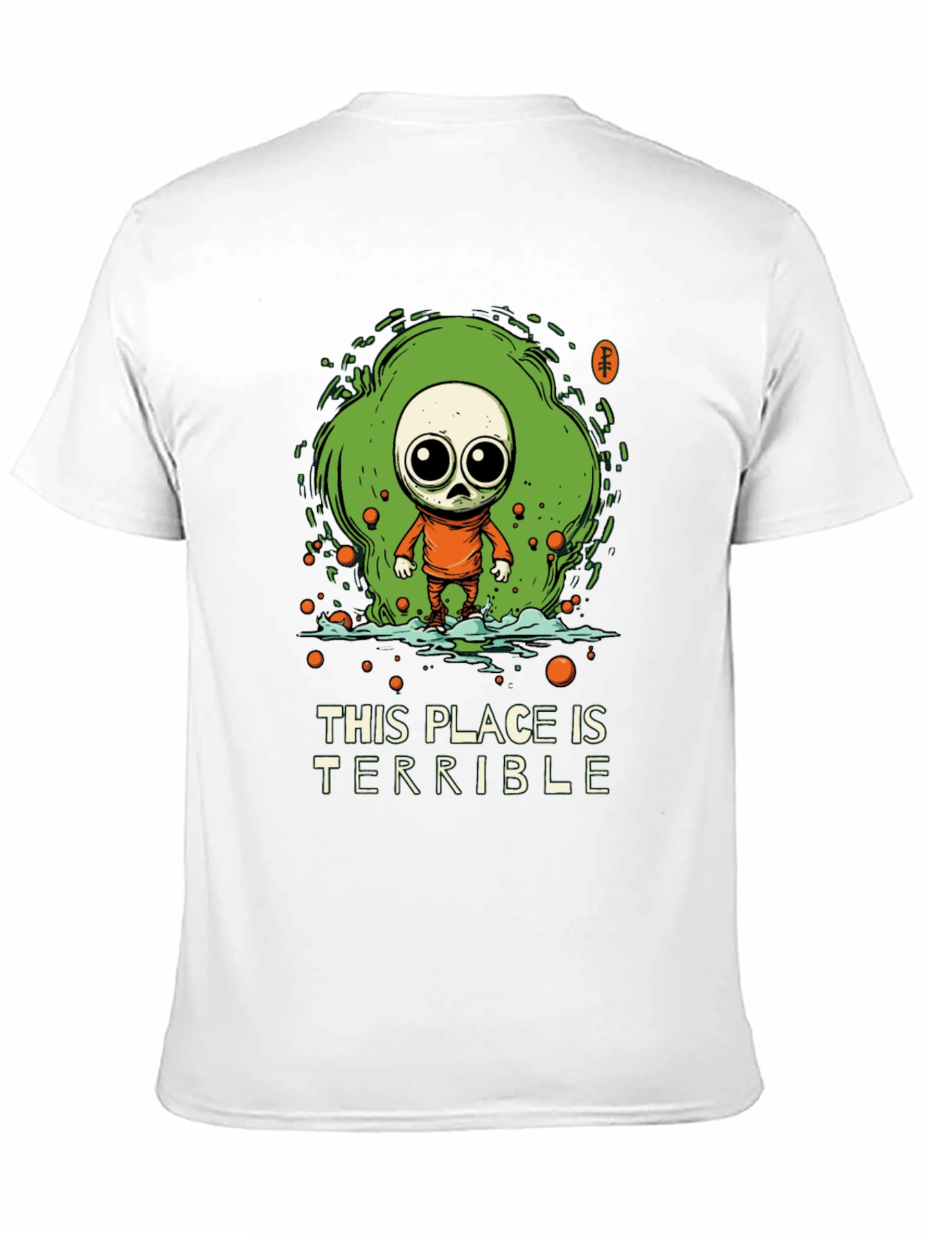 Terrible Place Graphic Tee - Trendy Alien Design