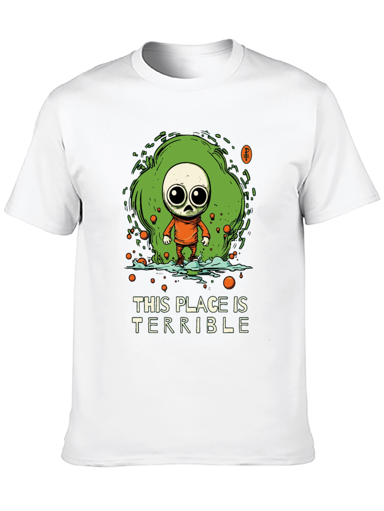 Terrible Place Graphic Tee - Trendy Alien Design