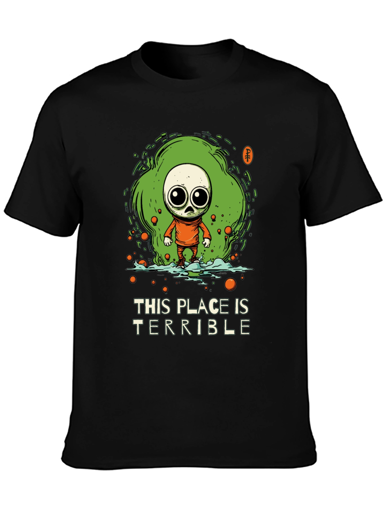 Terrible Place Graphic Tee - Trendy Alien Design