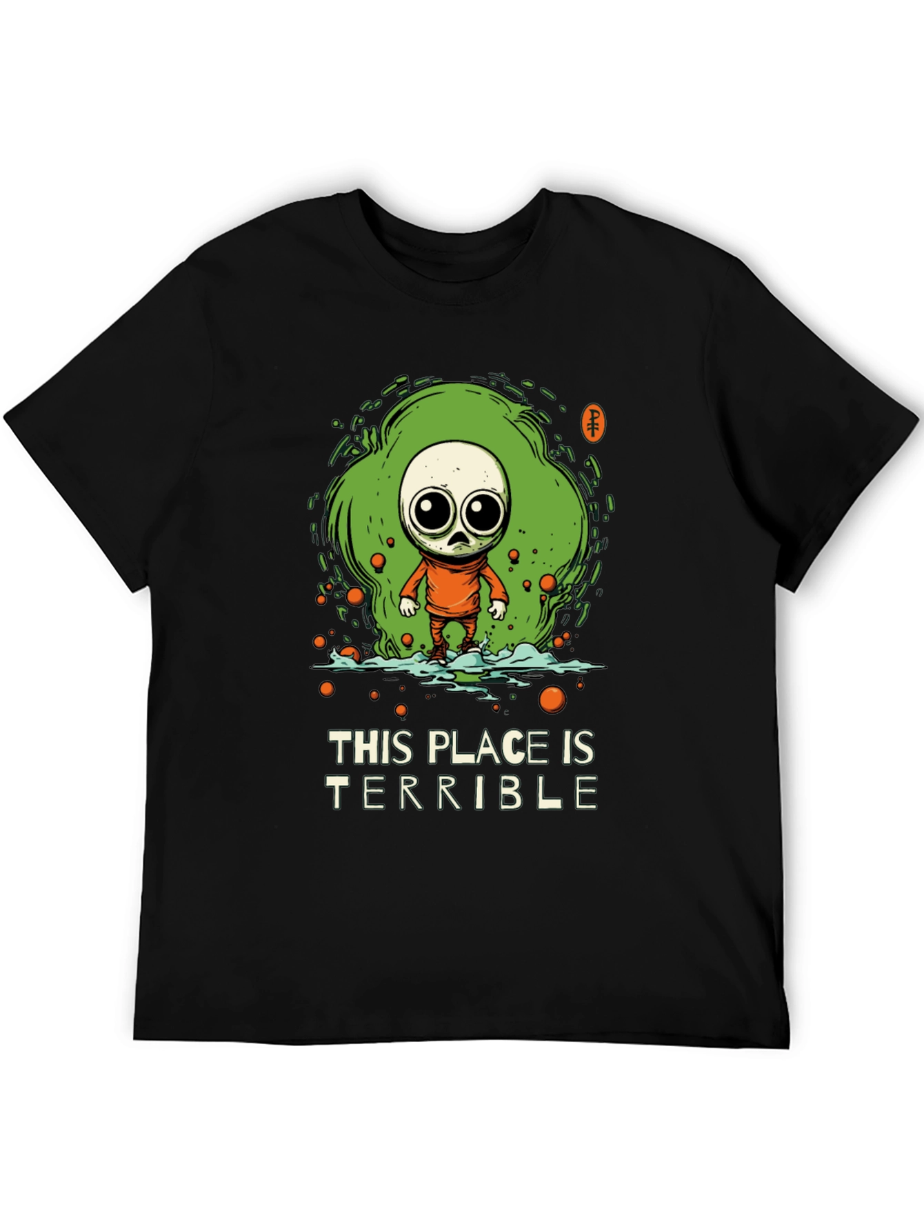 Terrible Place Graphic Tee - Trendy Alien Design