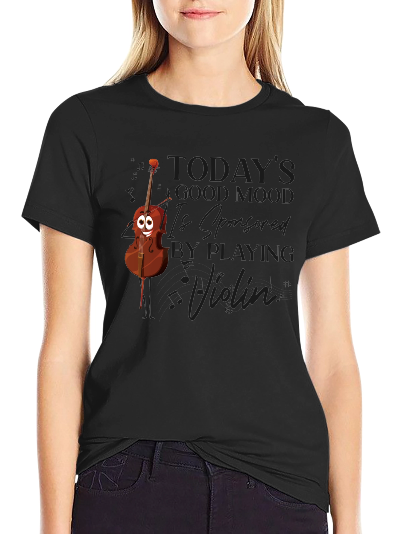 Violin Mood Mens Graphic T-Shirt