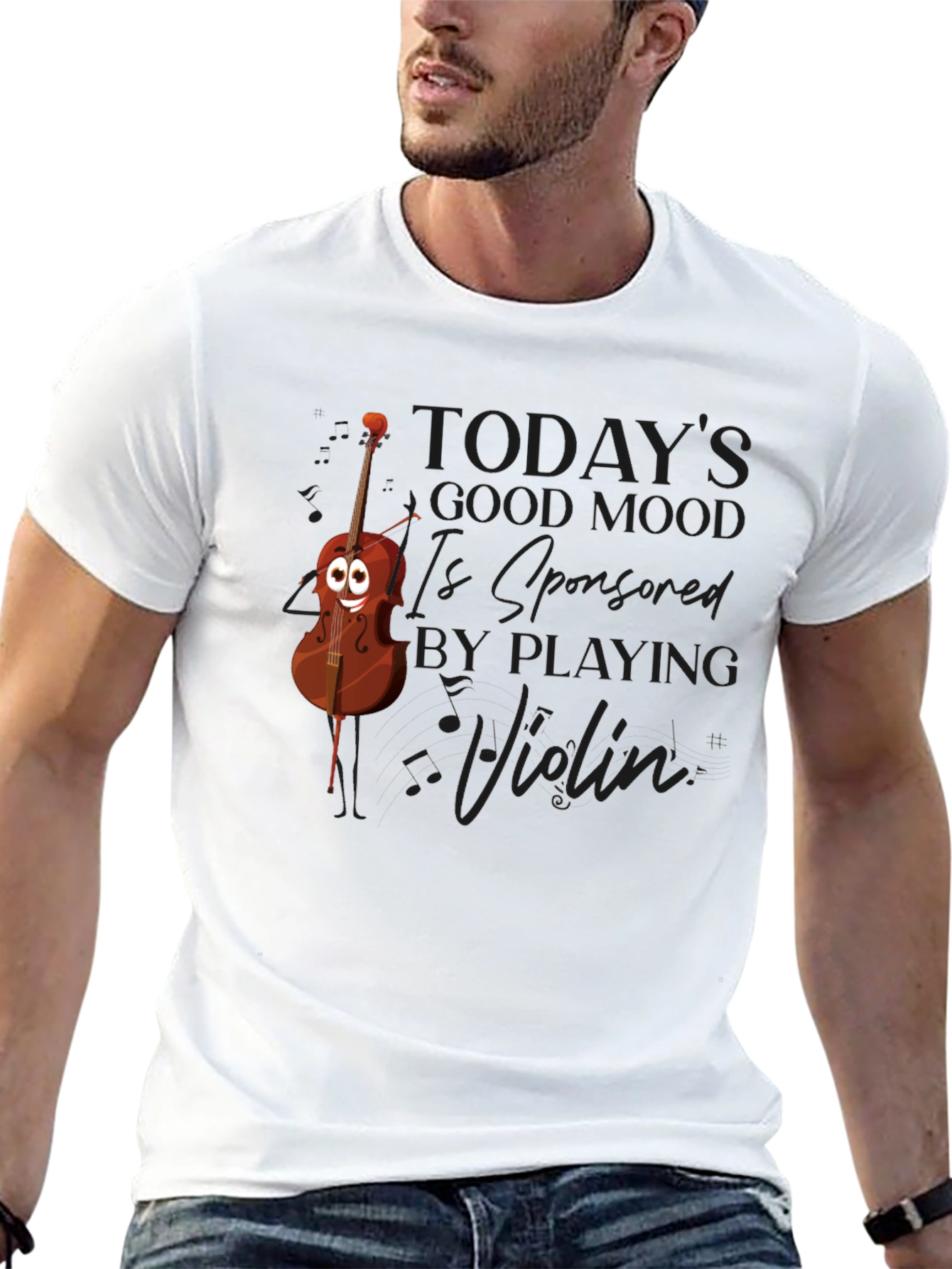 Violin Mood Mens Graphic T-Shirt