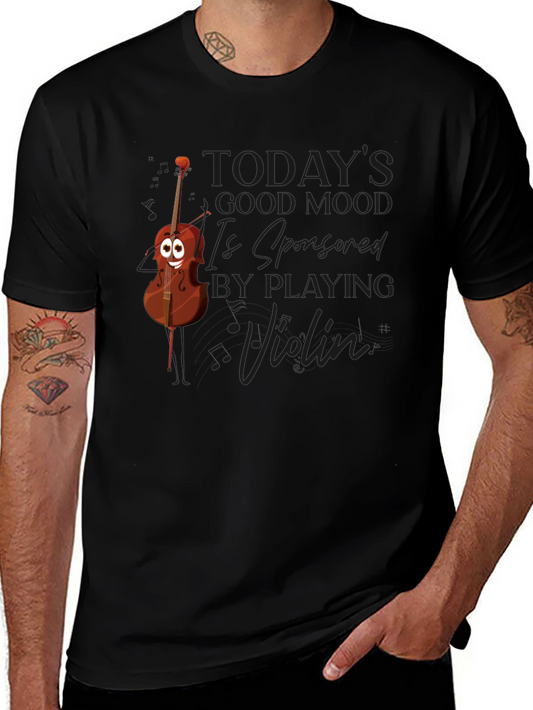 Violin Mood Mens Graphic T-Shirt