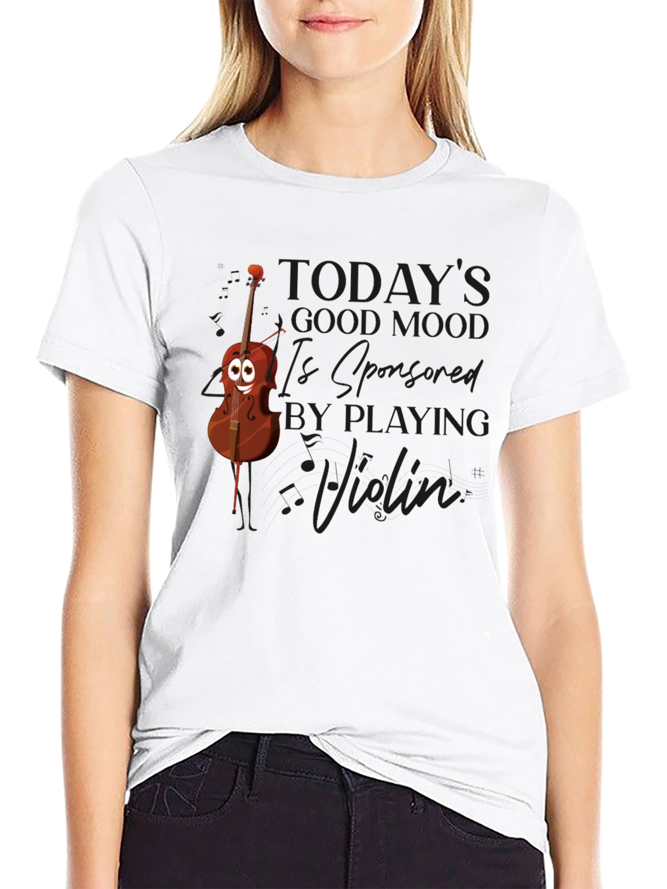 Violin Mood Mens Graphic T-Shirt