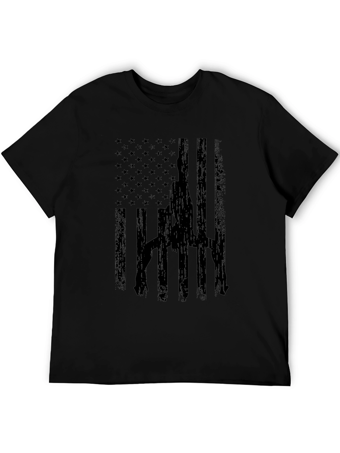 USA Flag Pole Dance T-Shirt - Black