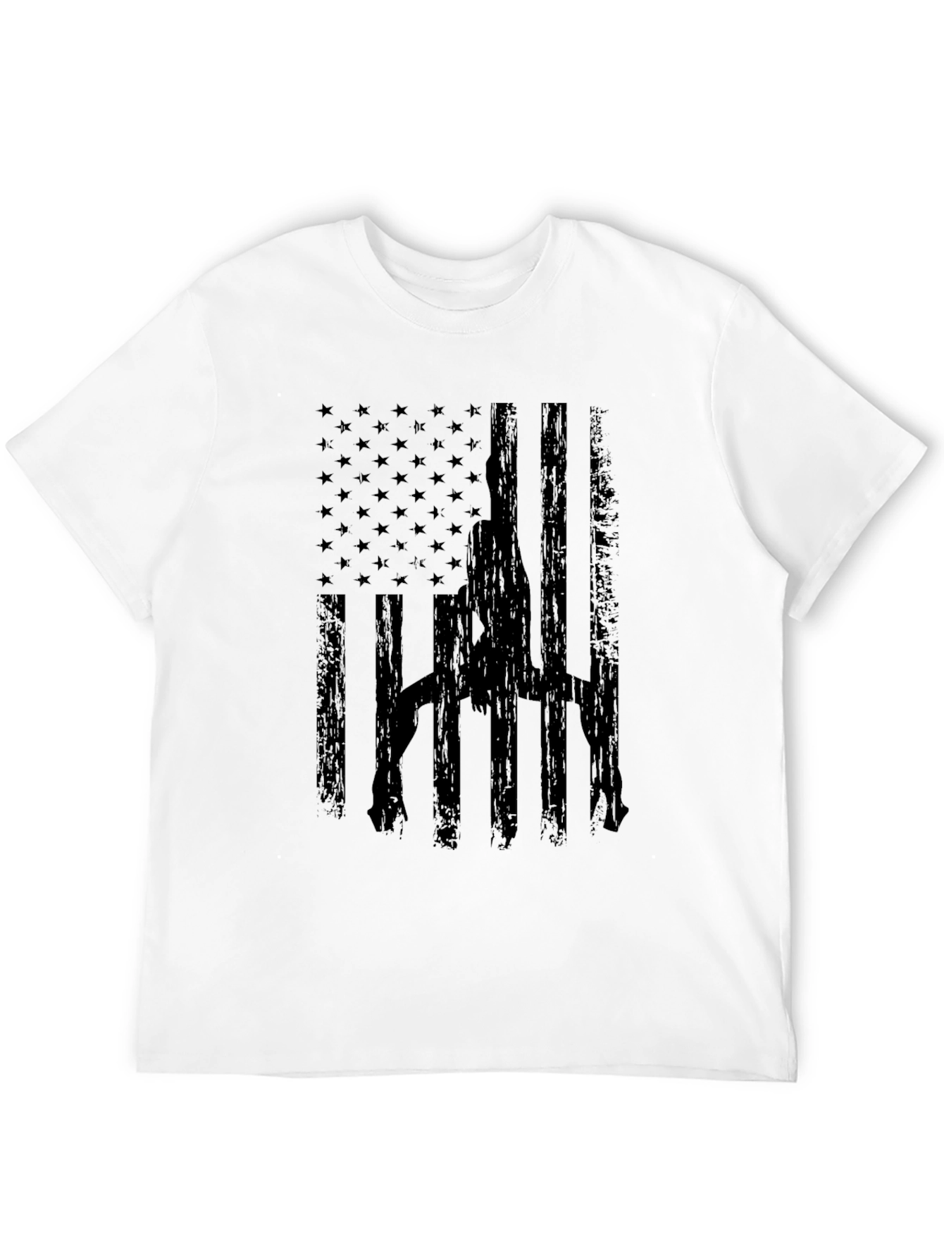 USA Flag Pole Dance T-Shirt - Black