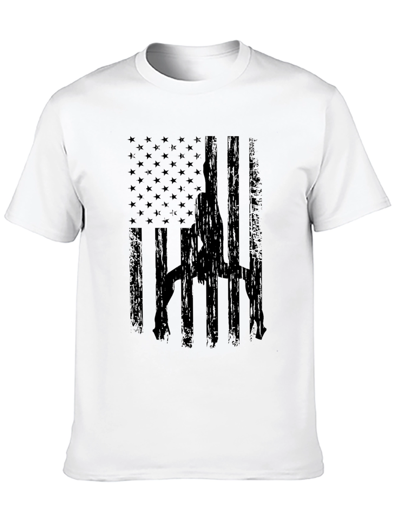 USA Flag Pole Dance T-Shirt - Black