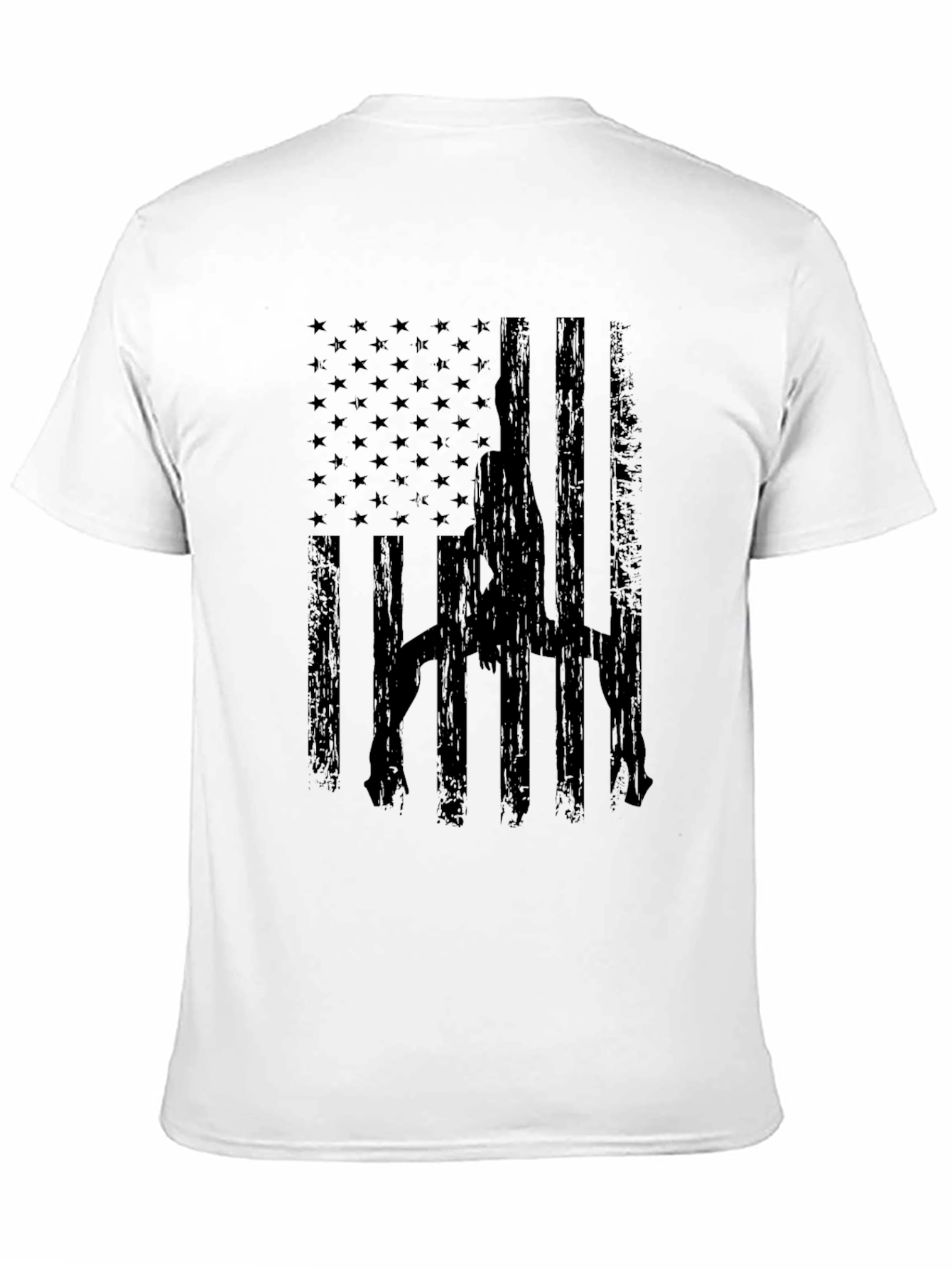 USA Flag Pole Dance T-Shirt - Black