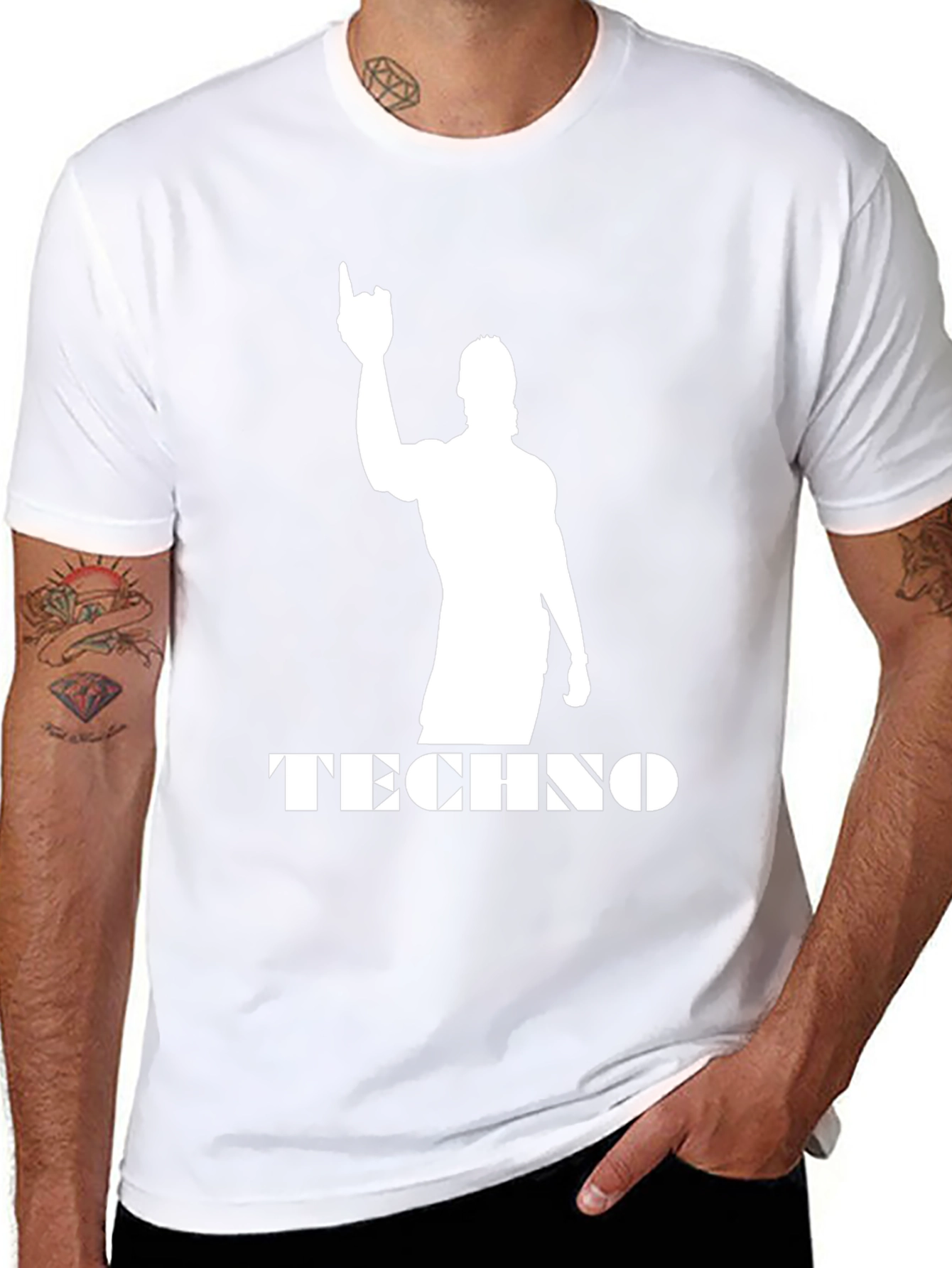 Techno Silhouette Black T-Shirt - Music Fan Apparel