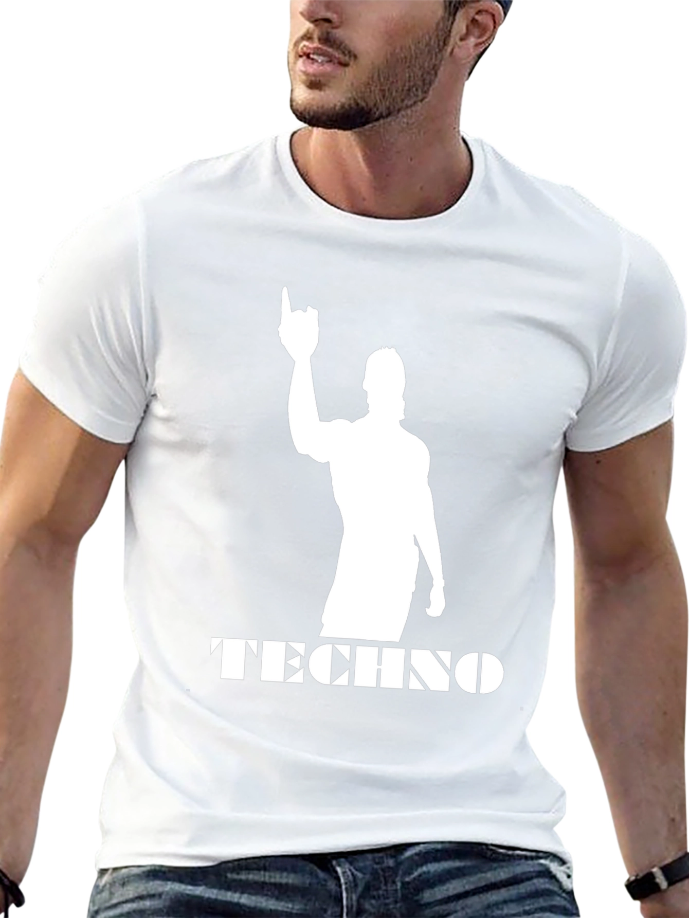 Techno Silhouette Black T-Shirt - Music Fan Apparel